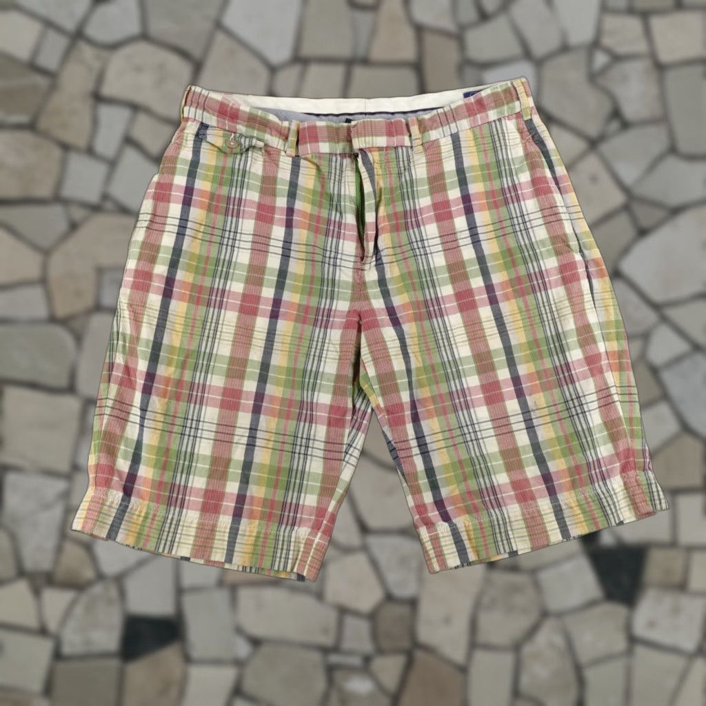 Polo Ralph Lauren VINTAGE Polo Ralph Lauren Shorts Mens 34 Pink Green Madras Plaid Chino Hook Eye Casual Size US M / EU 48-50 / 2 - 1 Thumbnail