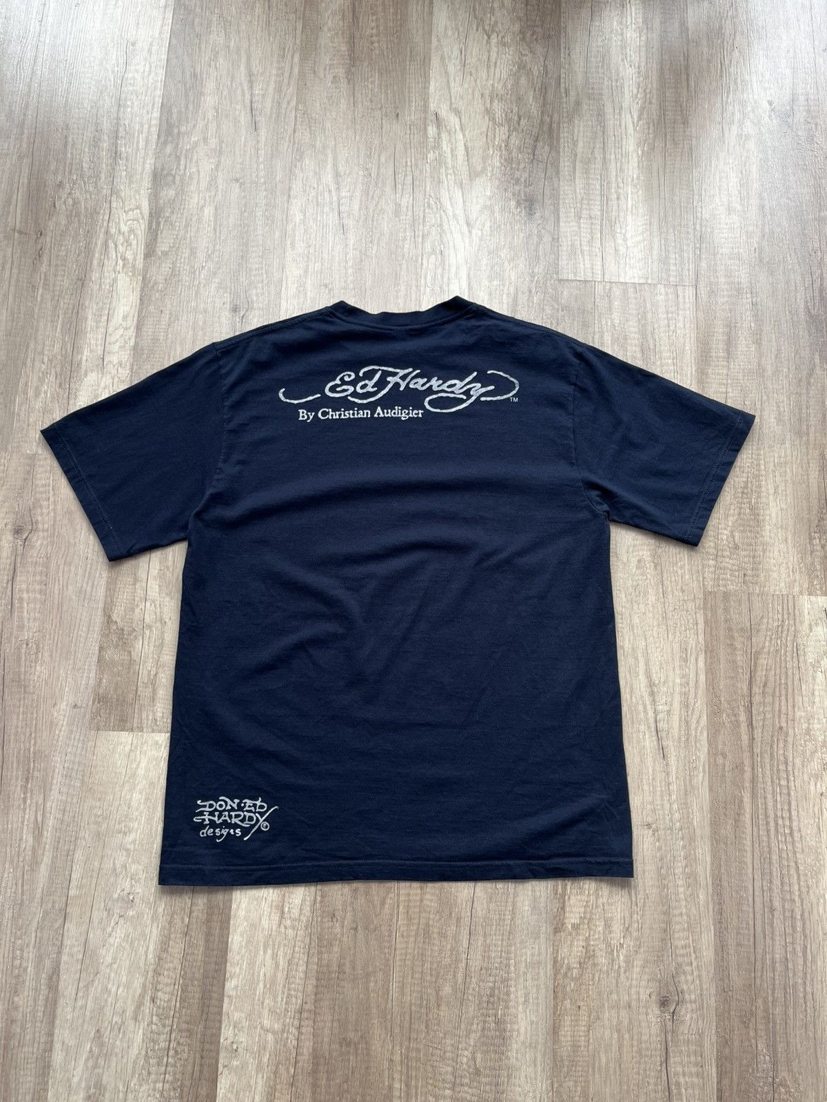 Ed Hardy × Japanese Brand Ed Hardy Pieced Hearts and True Love T-Shirt Navy Blue Size US L / EU 52-54 / 3 - 5 Thumbnail