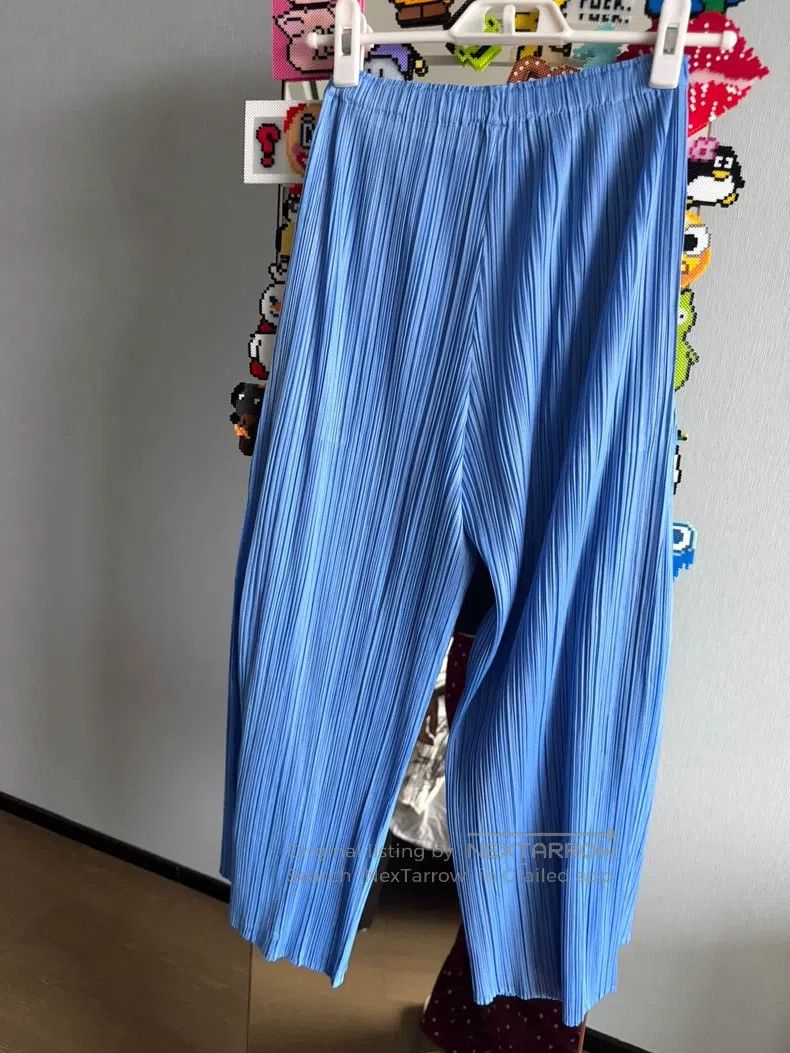 Issey Miyake Issey Miyake size:3 Blue Pleated Trousers Size 31" - 4 Thumbnail