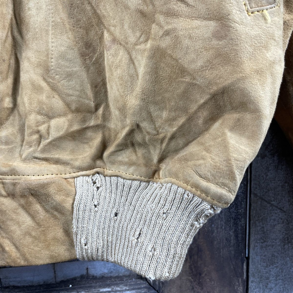 Japanese Brand × Vintage Vintage Japanese Brand Distressed Leather Bomber Jacket Size US L / EU 52-54 / 3 - 6 Thumbnail