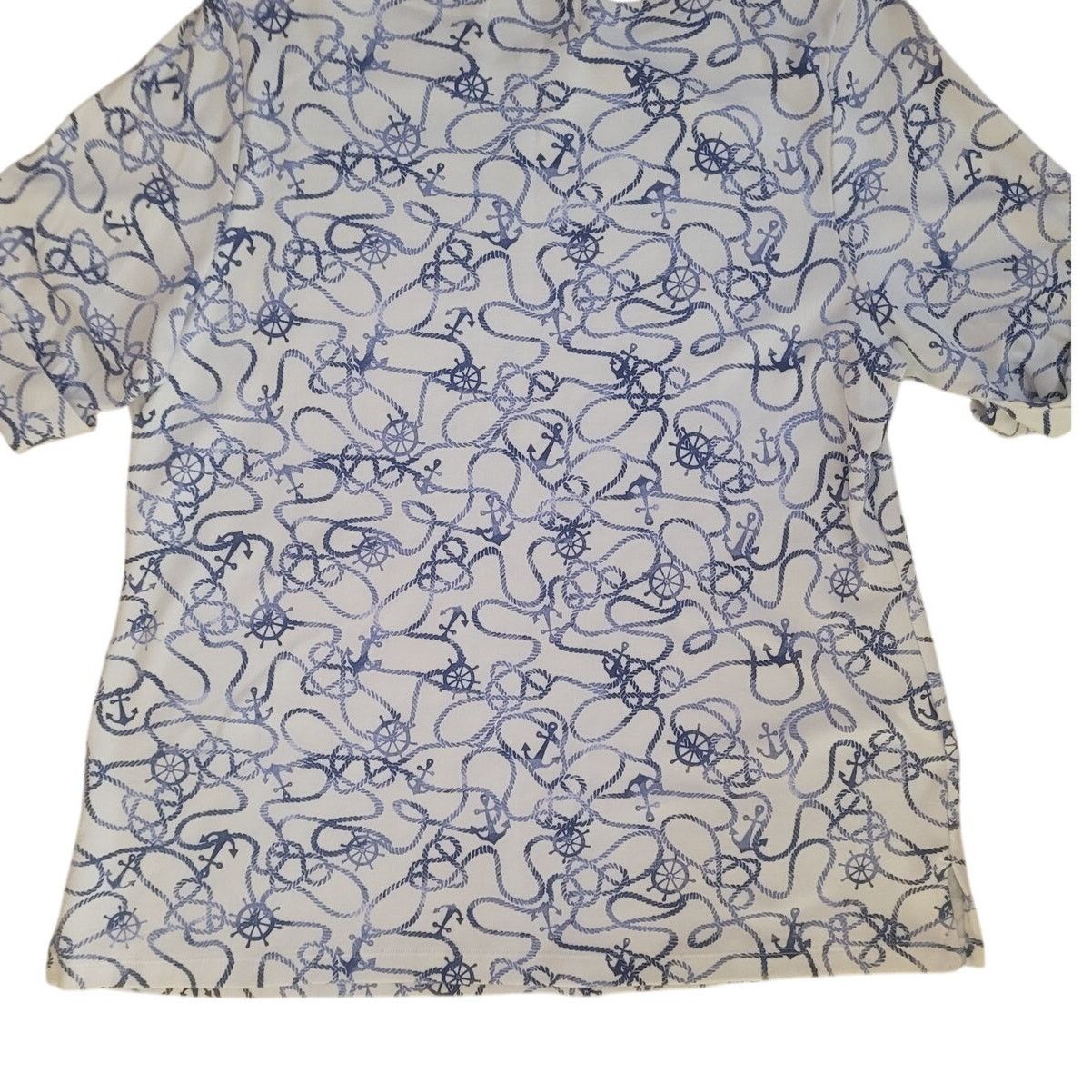 Other Karen Scott White Shirt Blue Anchors/Helm Sz 1X Size XL / US 12-14 / IT 48-50 - 4 Thumbnail