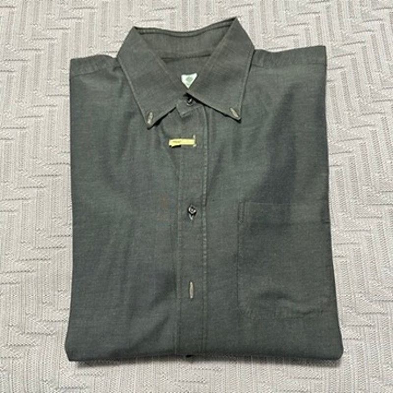 Luigi Borrelli Borrelli green gray button down size 17.5 Size US XL / EU 56 / 4 - 1 Thumbnail