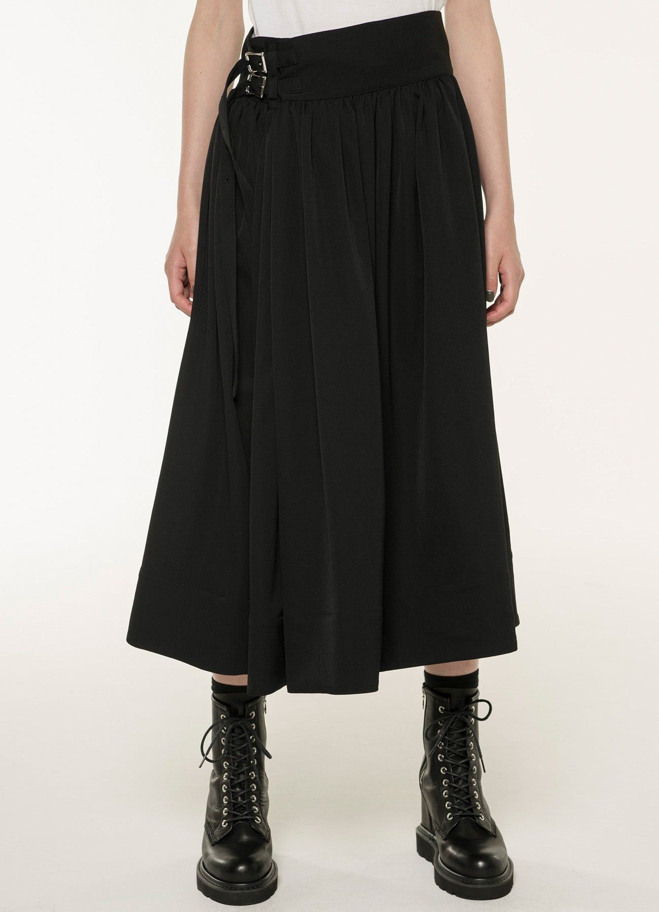 Limi Feu LIMI feu Yohji Yamamoto - W/Gabardine Long Gathered Skirt Size 29" - 8 Thumbnail