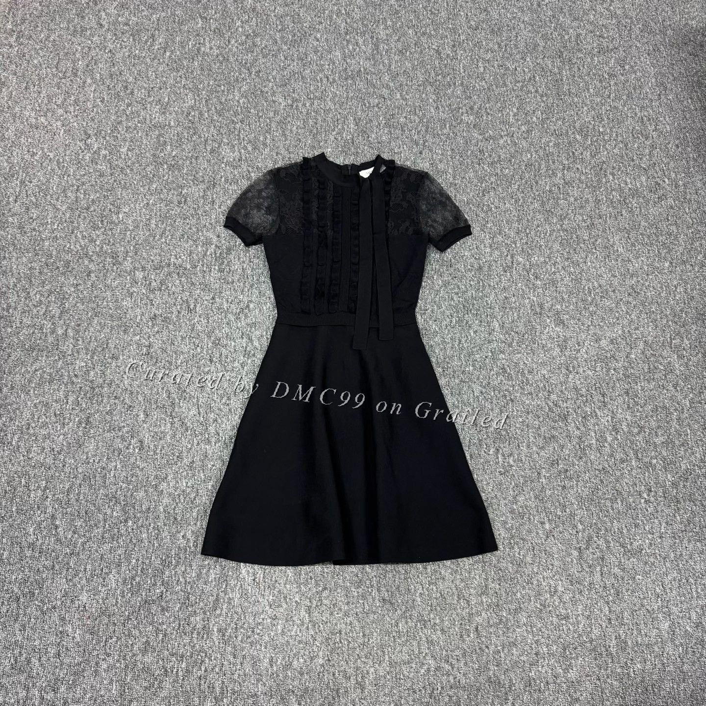 Valentino Valentino Black Lace Panel Short-Sleeve Dress Size S / US 4 / IT 40 - 1 Thumbnail