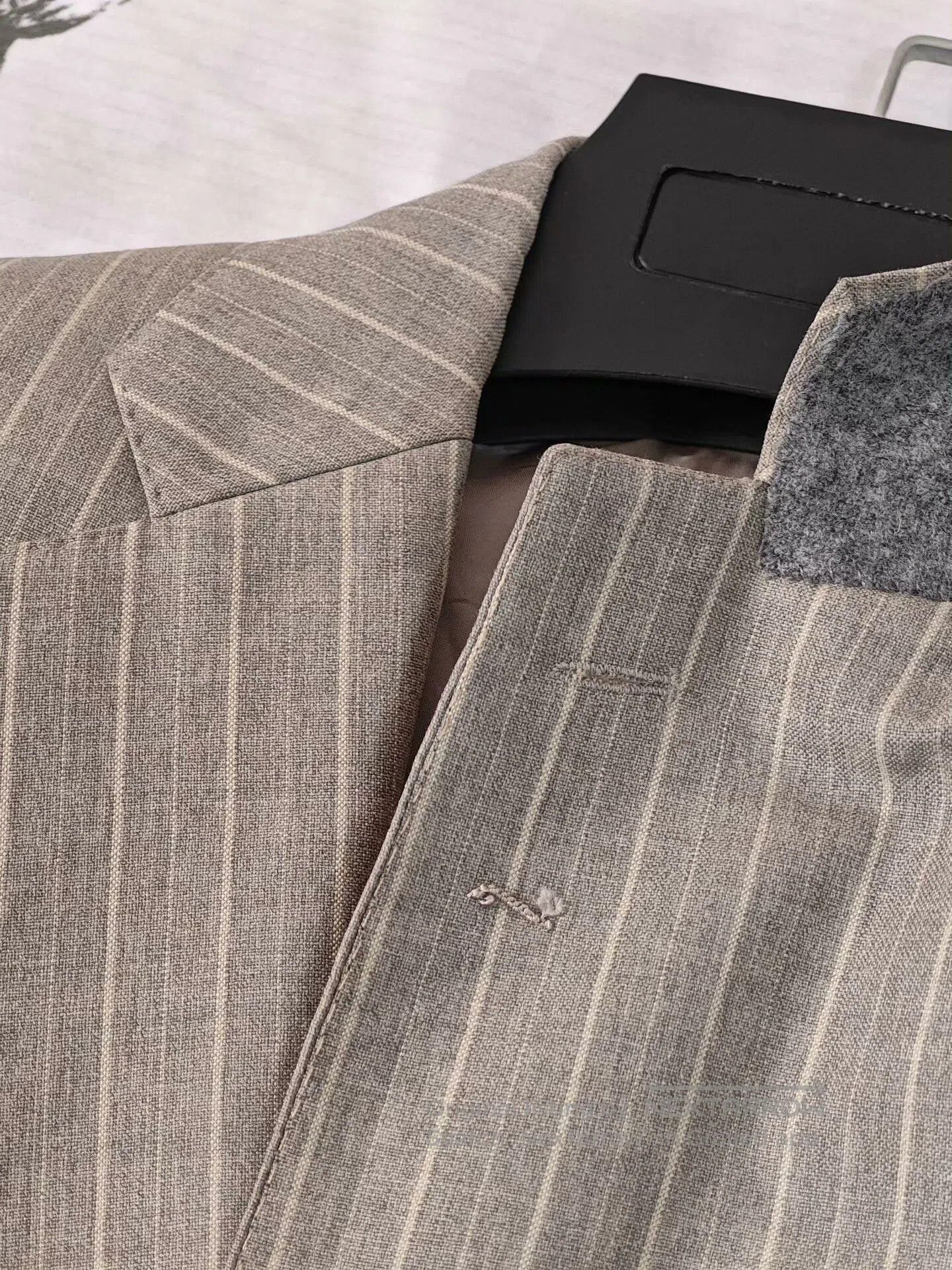 Ring Jacket Japanese Wool Linen Striped Blazer. Size US S / EU 44-46 / 1 - 5 Thumbnail