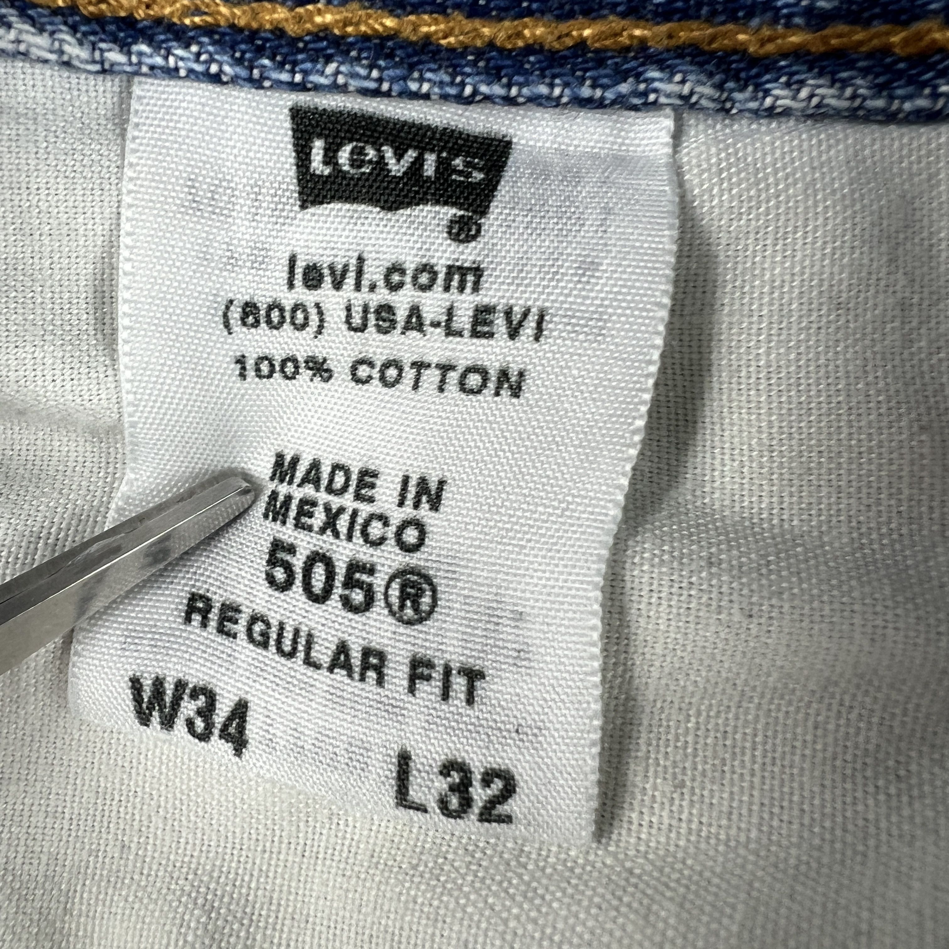 Levi's × Vintage Y2K Levi's Jeans 505 Straight Blue Faded Distressed Denim Size US 34 / EU 50 - 12 Thumbnail