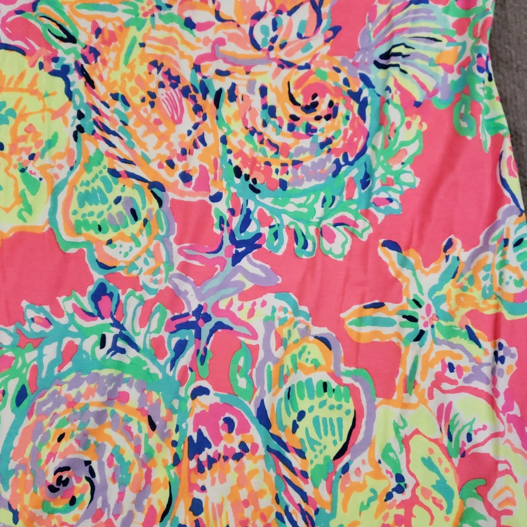 Lilly Pulitzer Lilly Pulitzer Laurana Dress Womens Small Pink Coral Reef Off Shoulder Seashell 3/4 Sleeve Shift Short Beach Tropical Floral Summer Combo Womens Size S / US 4 / IT 40 - 7 Thumbnail