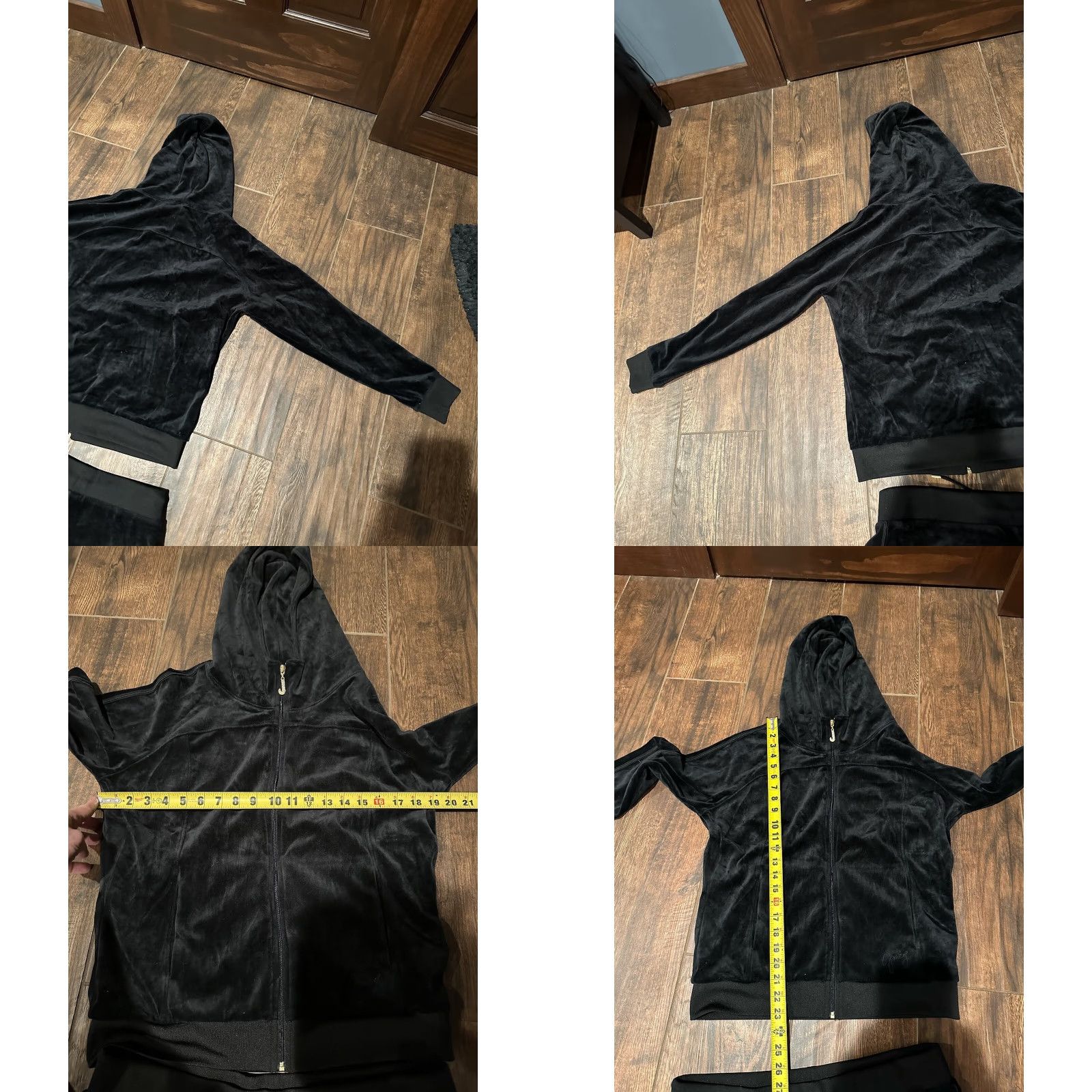 Juicy Couture VINTAGE Juicy Couture Tracksuit Jacket Pants Set Large L Black Women Pockets Velour 2000s Y2K Size L / US 10 / IT 46 - 9 Thumbnail