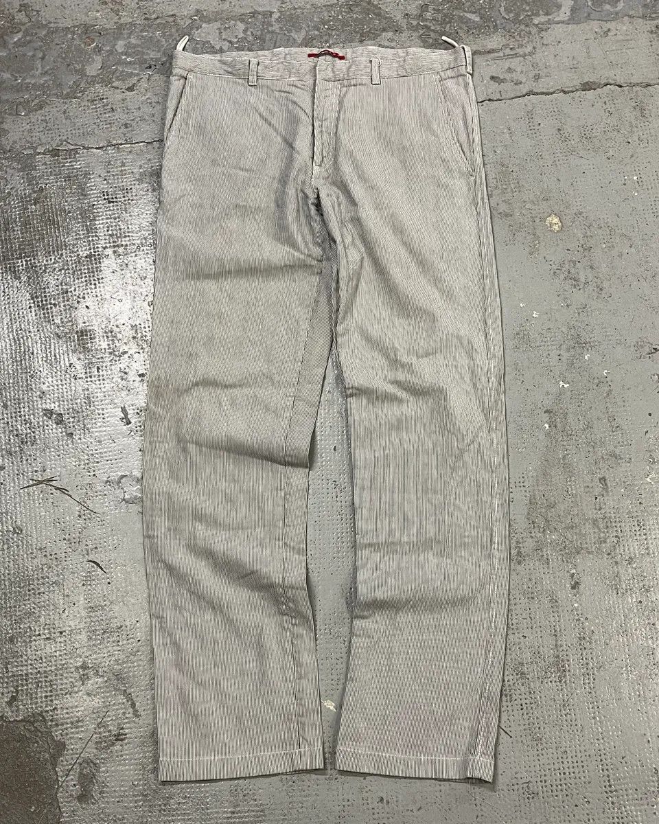 Prada SS2006 Prada Grey/White Striped Chinos Cotton Minimalist Size 52 Size US 32 / EU 48 - 1 Thumbnail
