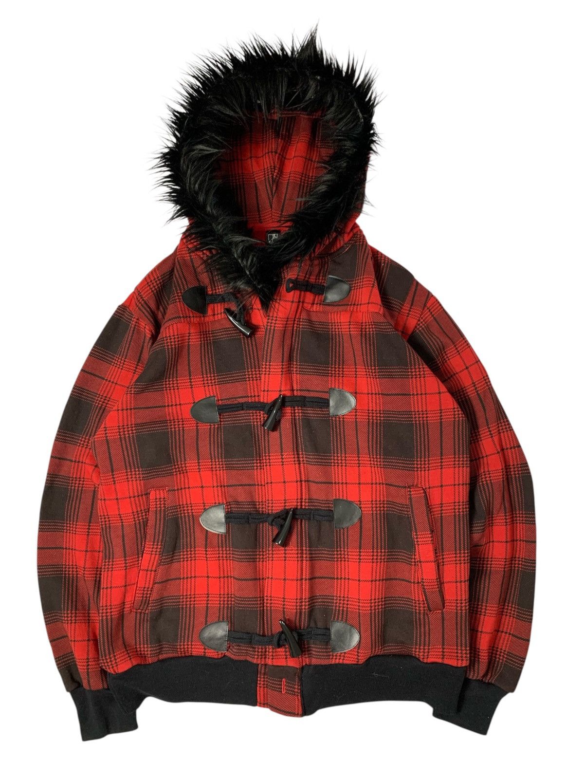 Le Grande Bleu (L.G.B.) Fur hoodie japanese style tartan vkei unfefined ifsx Size US L / EU 52-54 / 3 - 1 Thumbnail