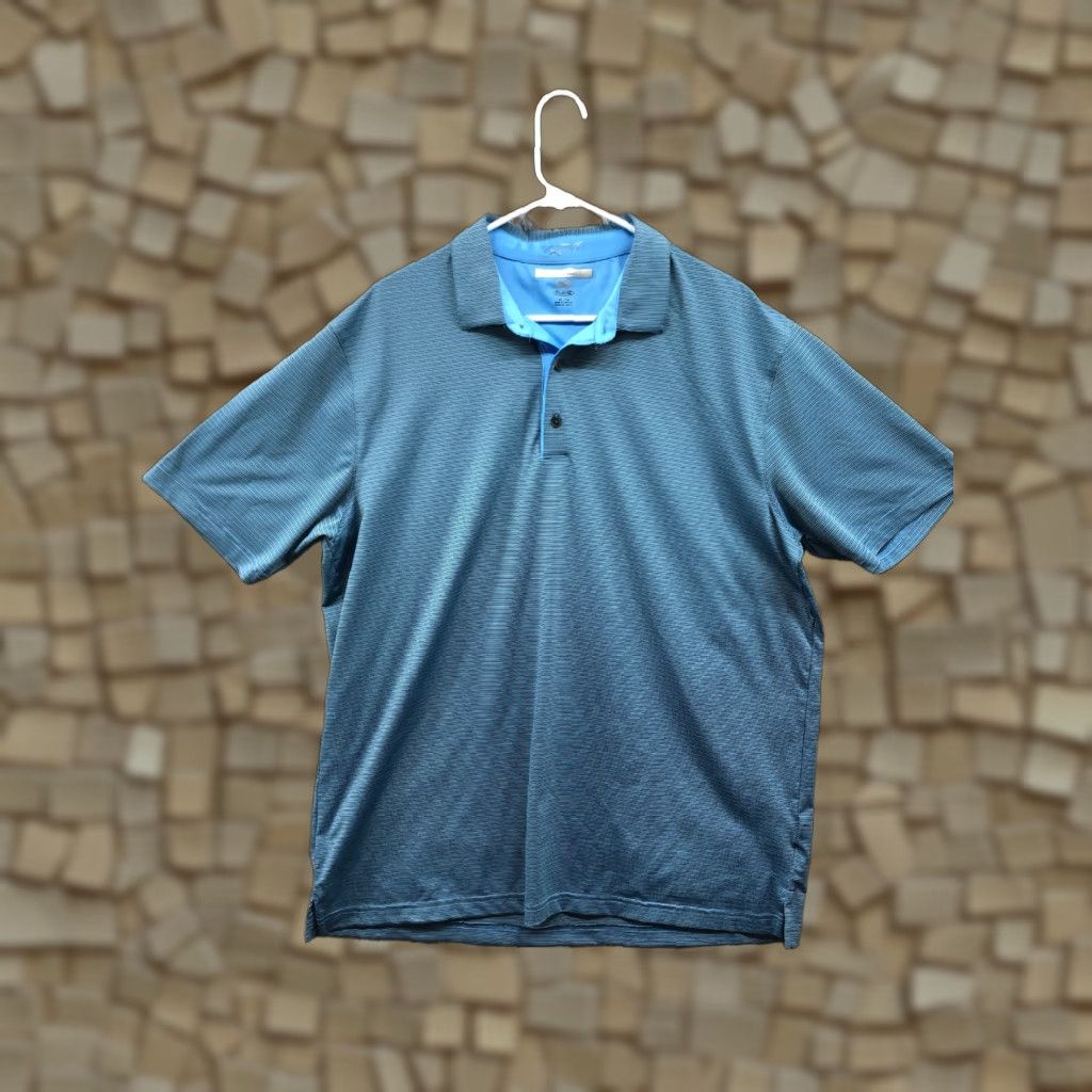 Vintage Greg Norman Polo Shirt Men XL Golf Active Stretch Short Sleeve Blue Striped Size US XL / EU 56 / 4 - 1 Thumbnail