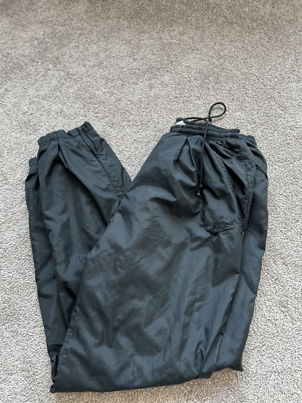 Nike × Vintage Vintage 90s Black On Black Nike Track Pants Size US 30 / EU 46 - 1 Thumbnail