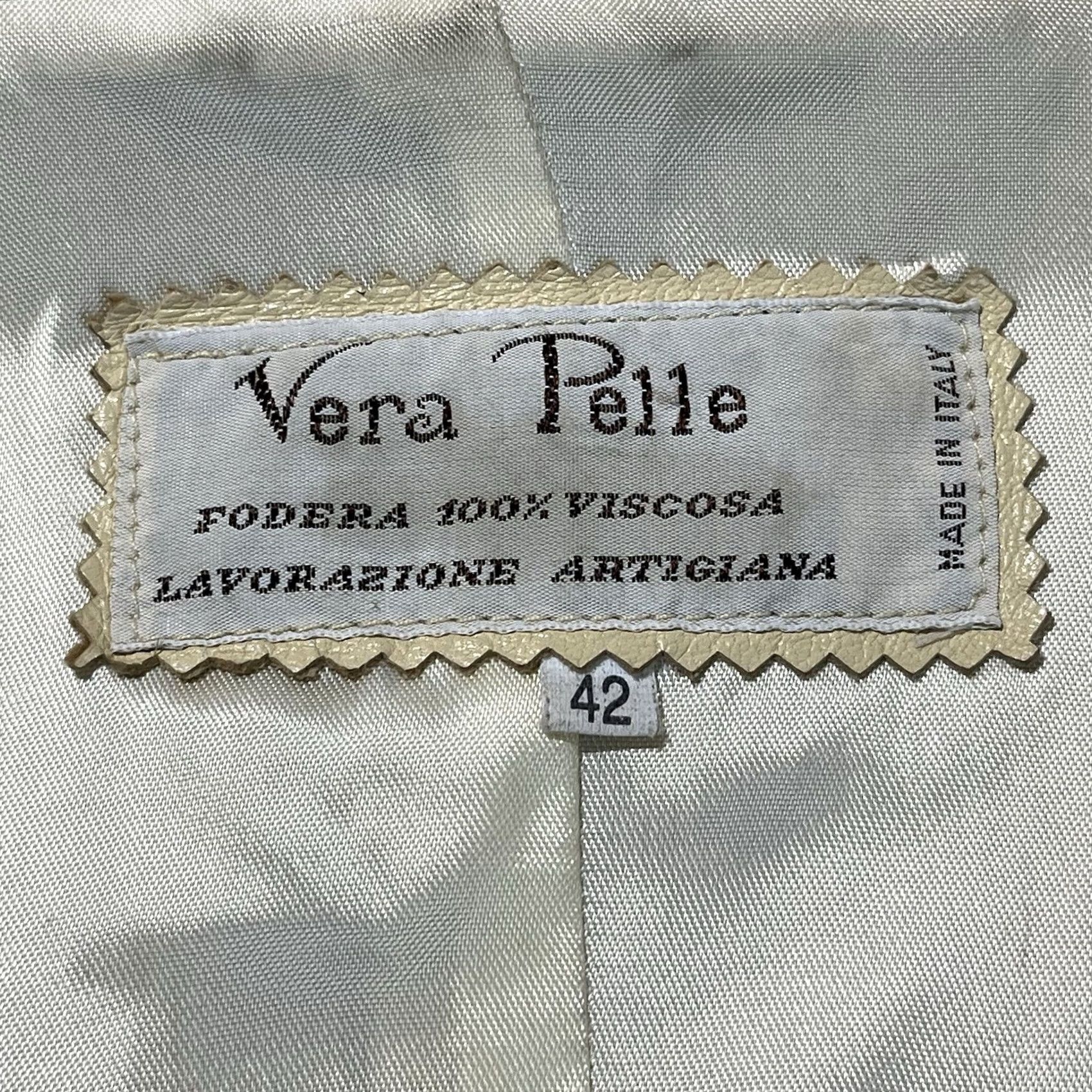 Vera Pelle Vera Pelle Leather Jacket Women M Beige 42 Italian Made in Italy Size M / US 6-8 / IT 42-44 - 3 Thumbnail