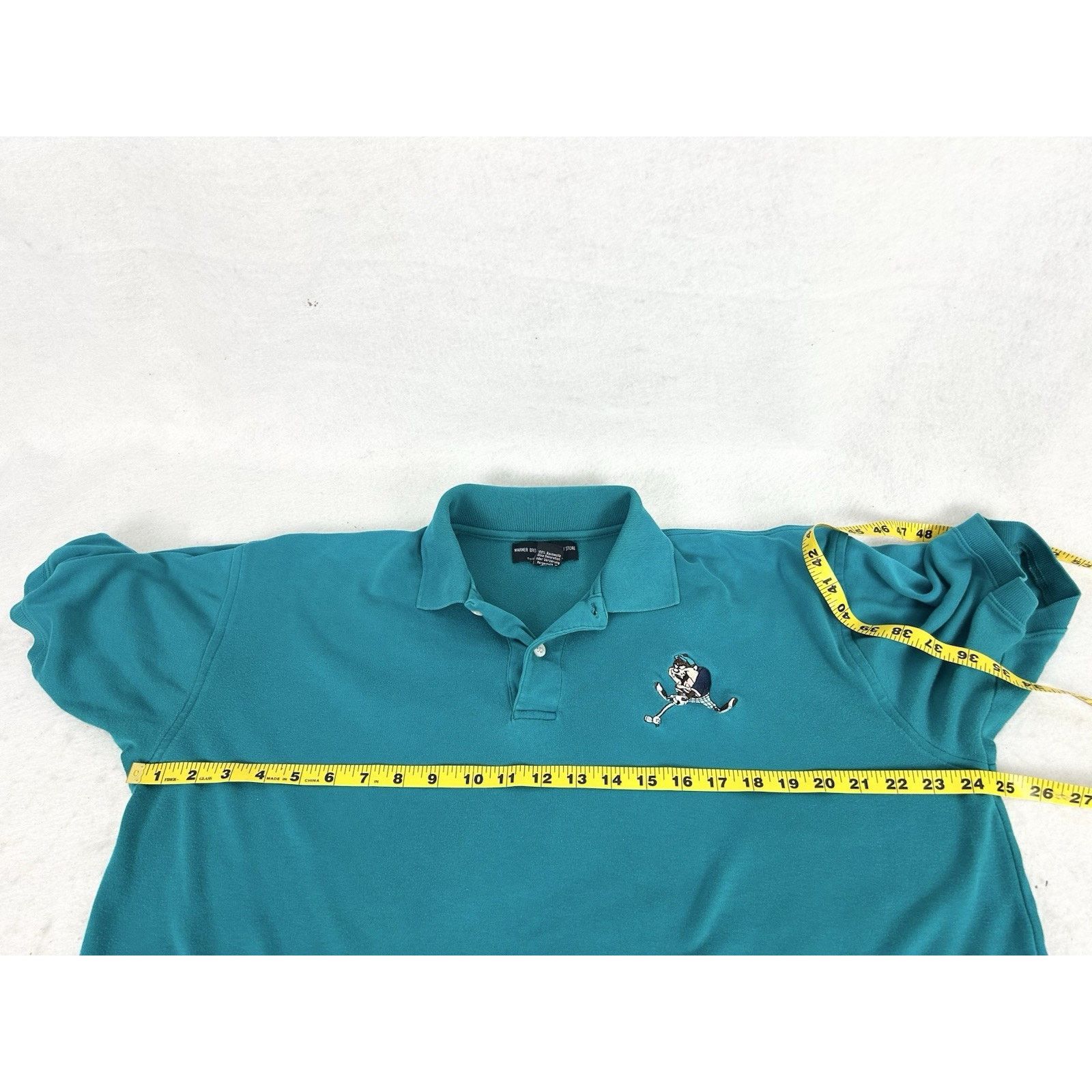 Warner Bros Vintage Looney Toons Taz Golf Polo Shirt Large 1995 Size US L / EU 52-54 / 3 - 5 Thumbnail