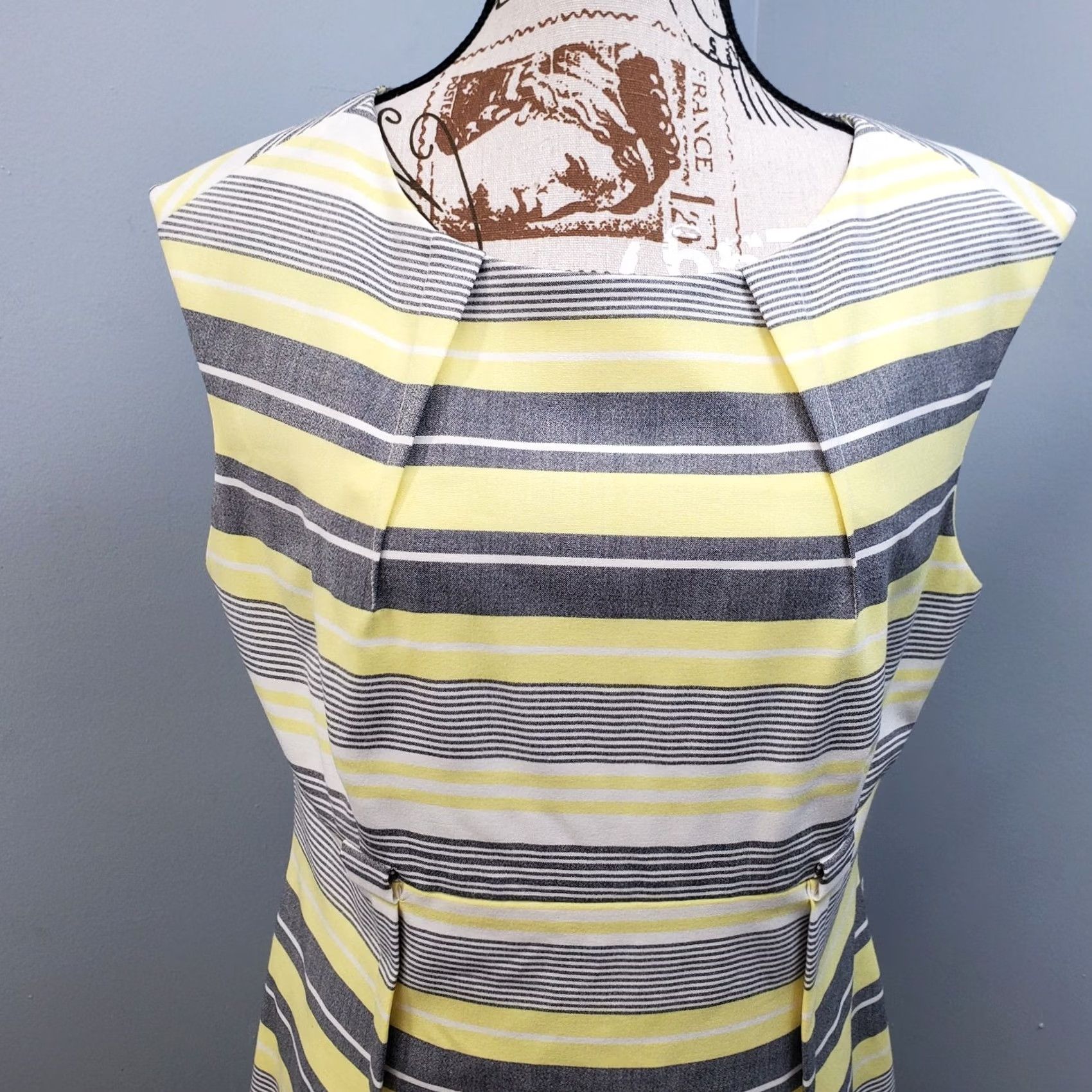 Calvin Klein Calvin Klein Womens 12 Multicolor Striped Lined Sleeveless Cap Sleeve Sheath Dress Back Zip Knee Length/ Casual Formal Party/Cocktail Size XL / US 12-14 / IT 48-50 - 5 Thumbnail