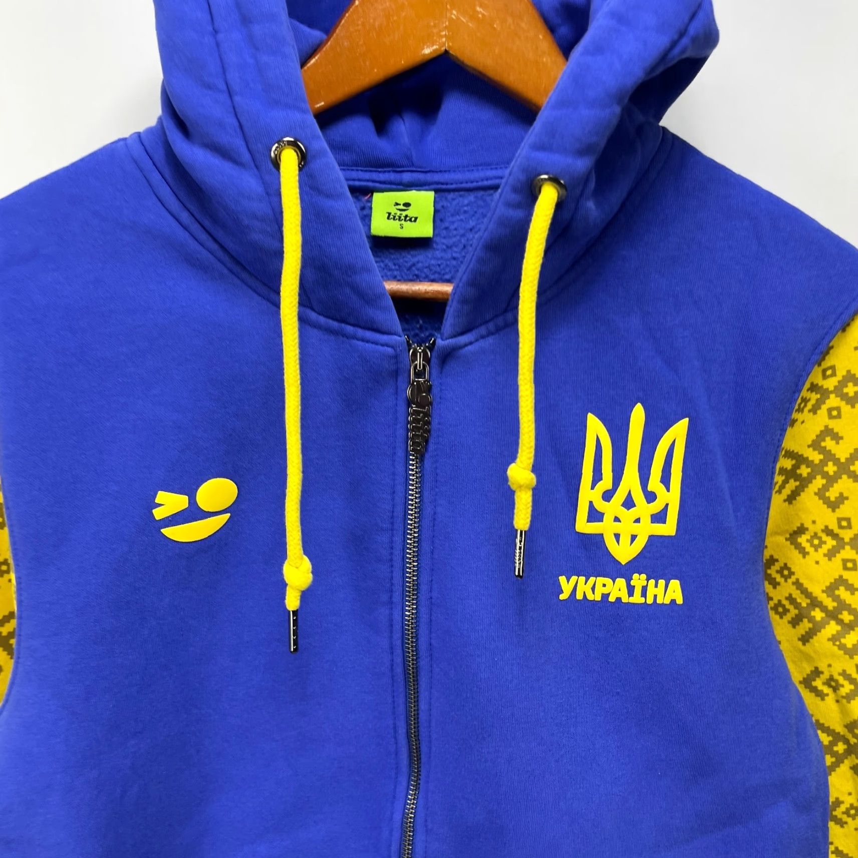 Vintage VINTAGE Ukraine Zip Up Hoodie Small Crest Liita Shirt Mens S Blue Cotton Regular Full Zip Winter Spring Fall Size US S / EU 44-46 / 1 - 2 Thumbnail