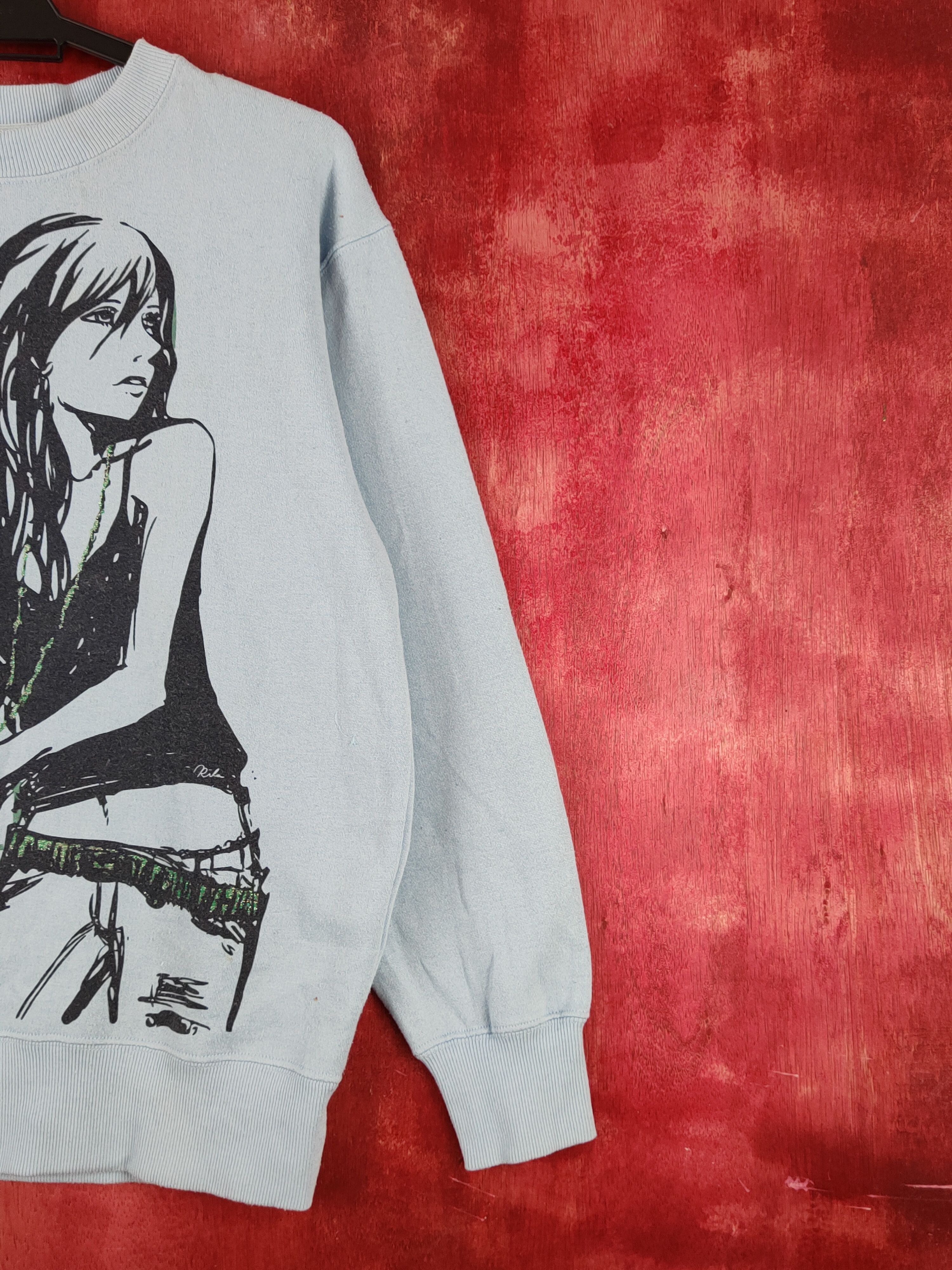 Japanese Brand × Vintage Oblo vintage girl Blue Sweatshirts #S2119 Size M / US 6-8 / IT 42-44 - 8 Thumbnail