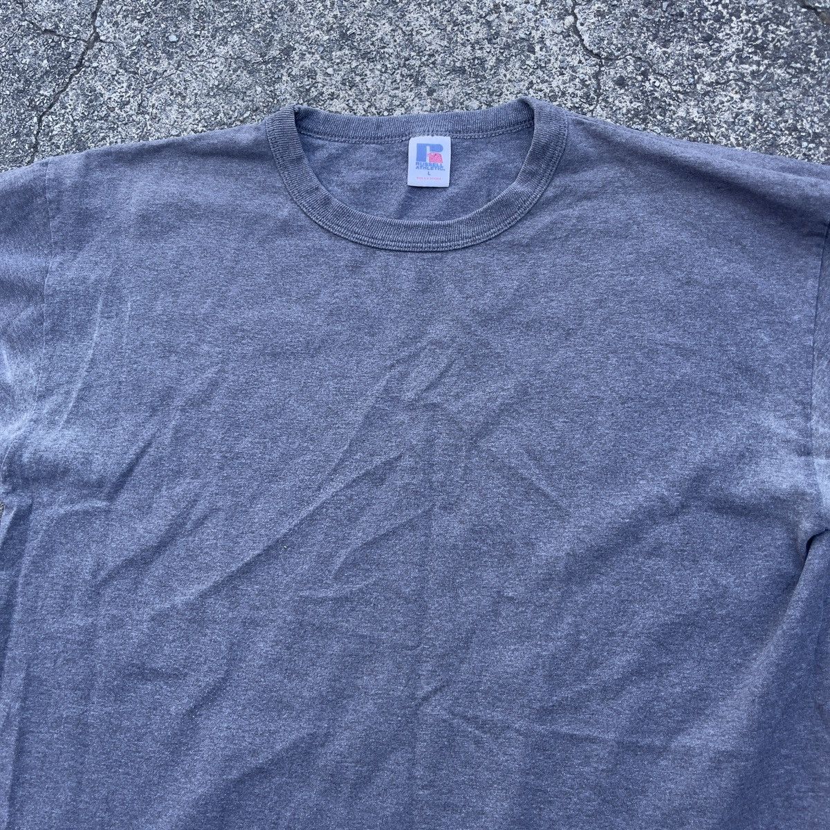 Russell Athletic × Vintage Vintage 90s RUSSELL ATHLETIC Heather Grey T Shirt Size US L / EU 52-54 / 3 - 2 Thumbnail