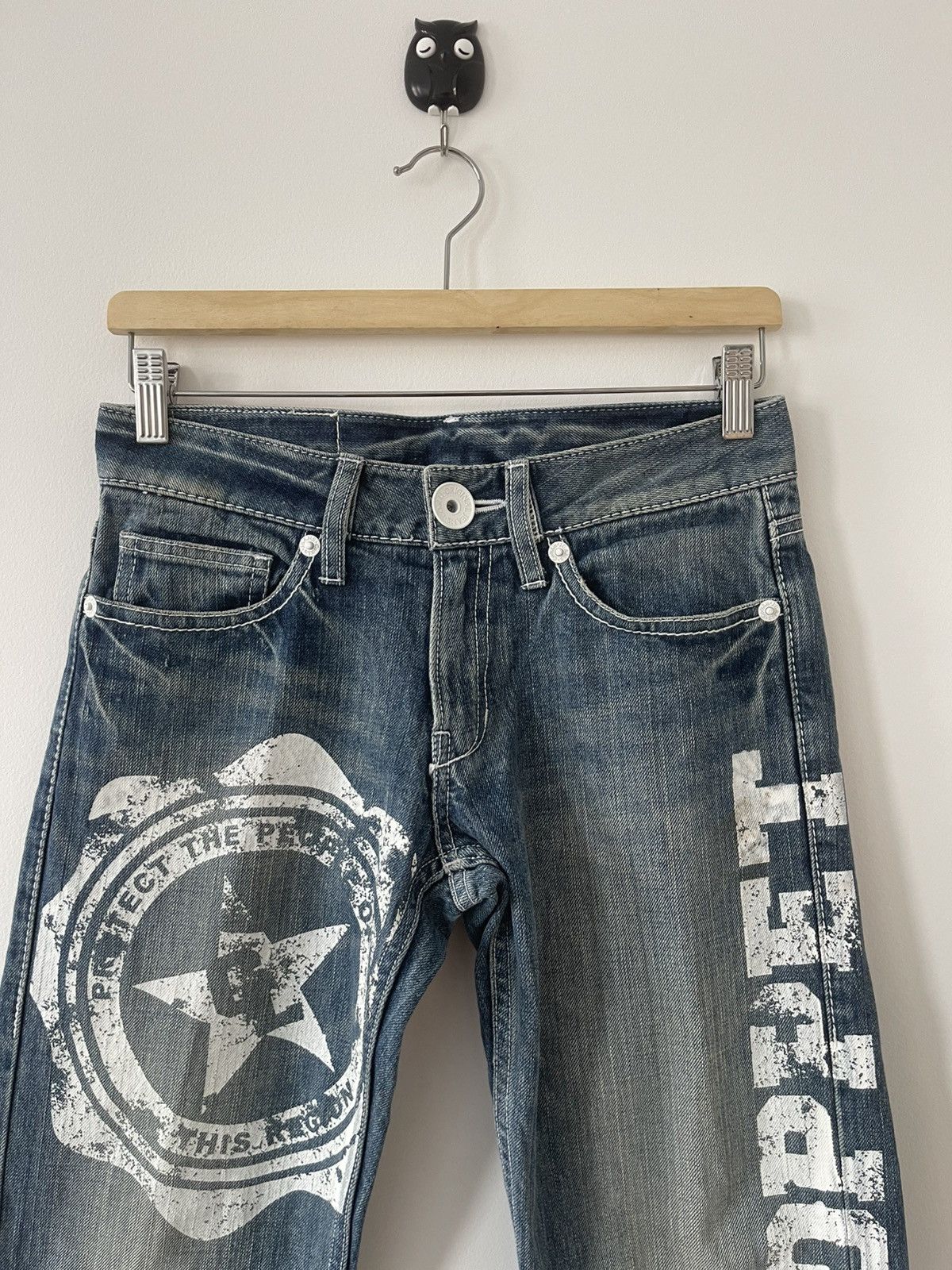 Japanese Brand Rare Vintage CO & LU Spell Out Paint Splatter Style Size US 28 / EU 44 - 4 Thumbnail