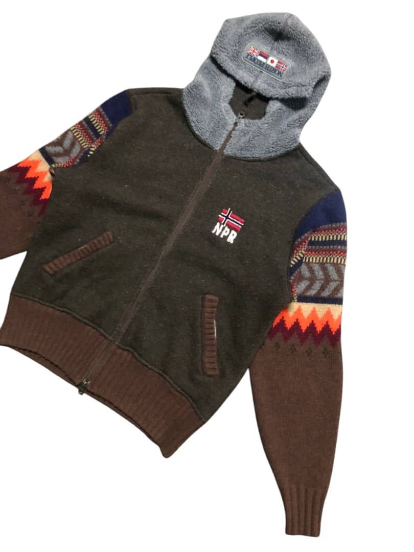 Napapijri × Native Napapijri Knit Hoodie Zipper Jacket Sleeve Native Design Size US M / EU 48-50 / 2 - 8 Thumbnail