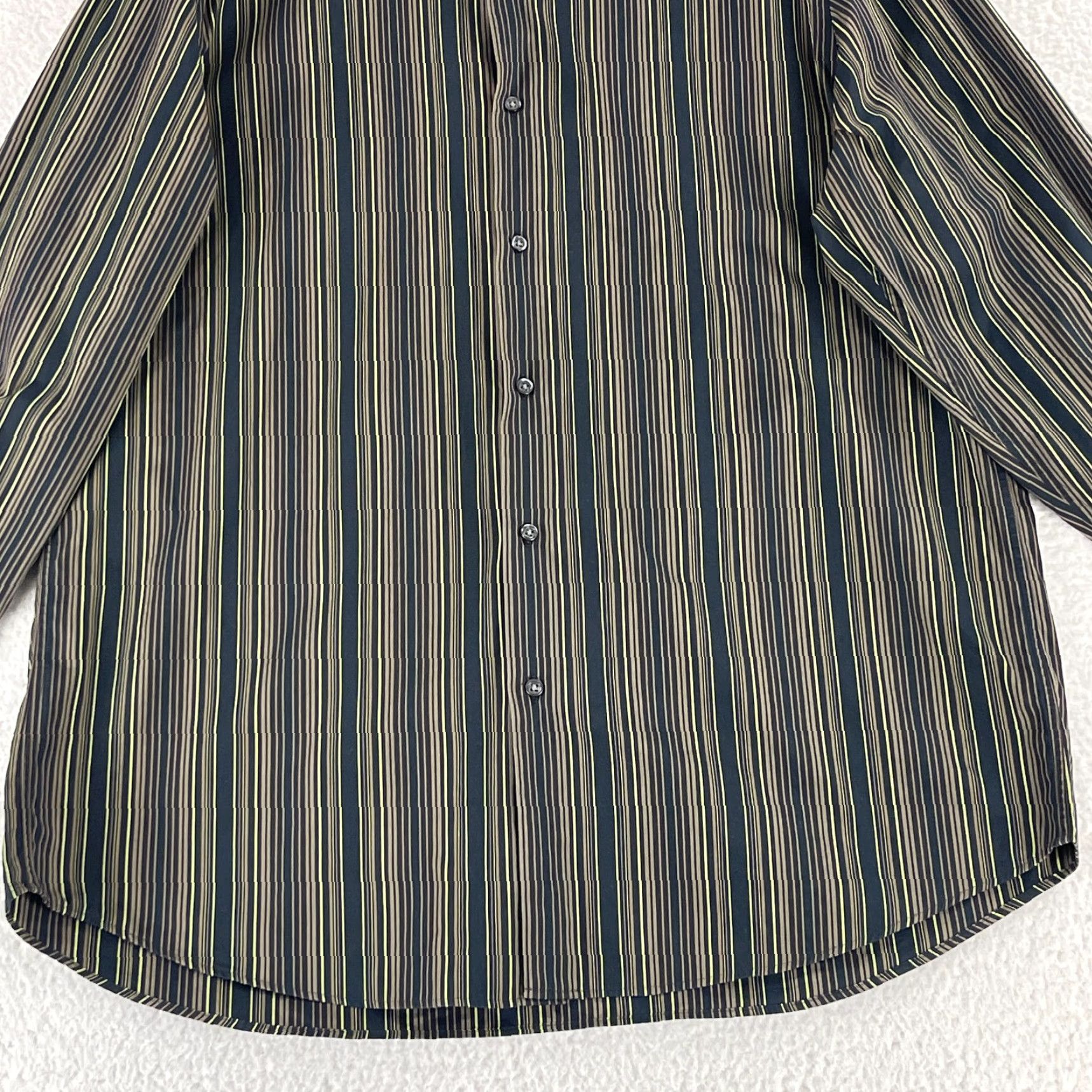 Hugo Boss **Hugo Boss Mens XL Brown Striped Long Sleeve Button-Up Dress Shirt** User: **Hugo Boss Mens Size XL Brown Striped Long Sleeve Button-Up Dress Shirt** Size 46R - 4 Thumbnail