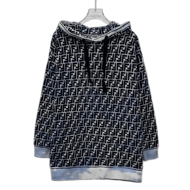 Fendi Fendi Blue Logo Hooded Long Sleeve Sweatshirt-yf Size US XS / EU 42 / 0 - 1 Thumbnail