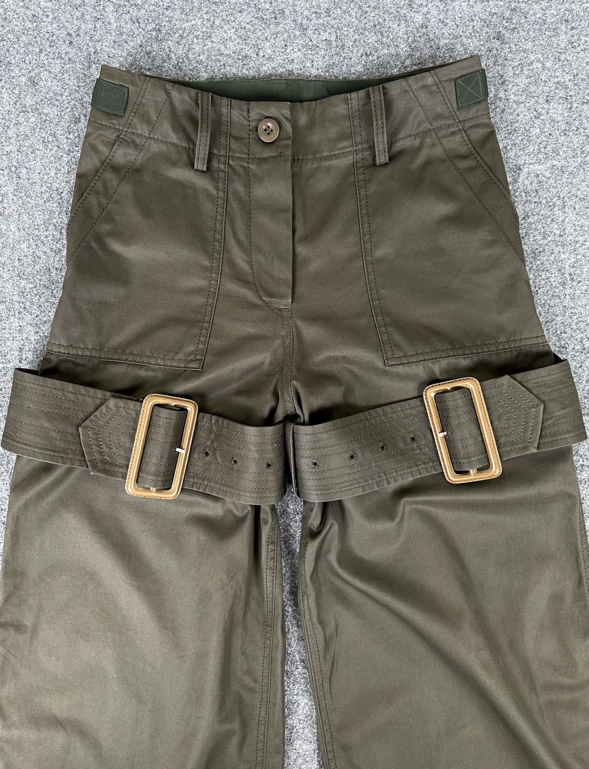 Sacai Sacai - Military Cargo Bondage Pants in Army Green Size 28" / US 6 / IT 42 - 4 Thumbnail