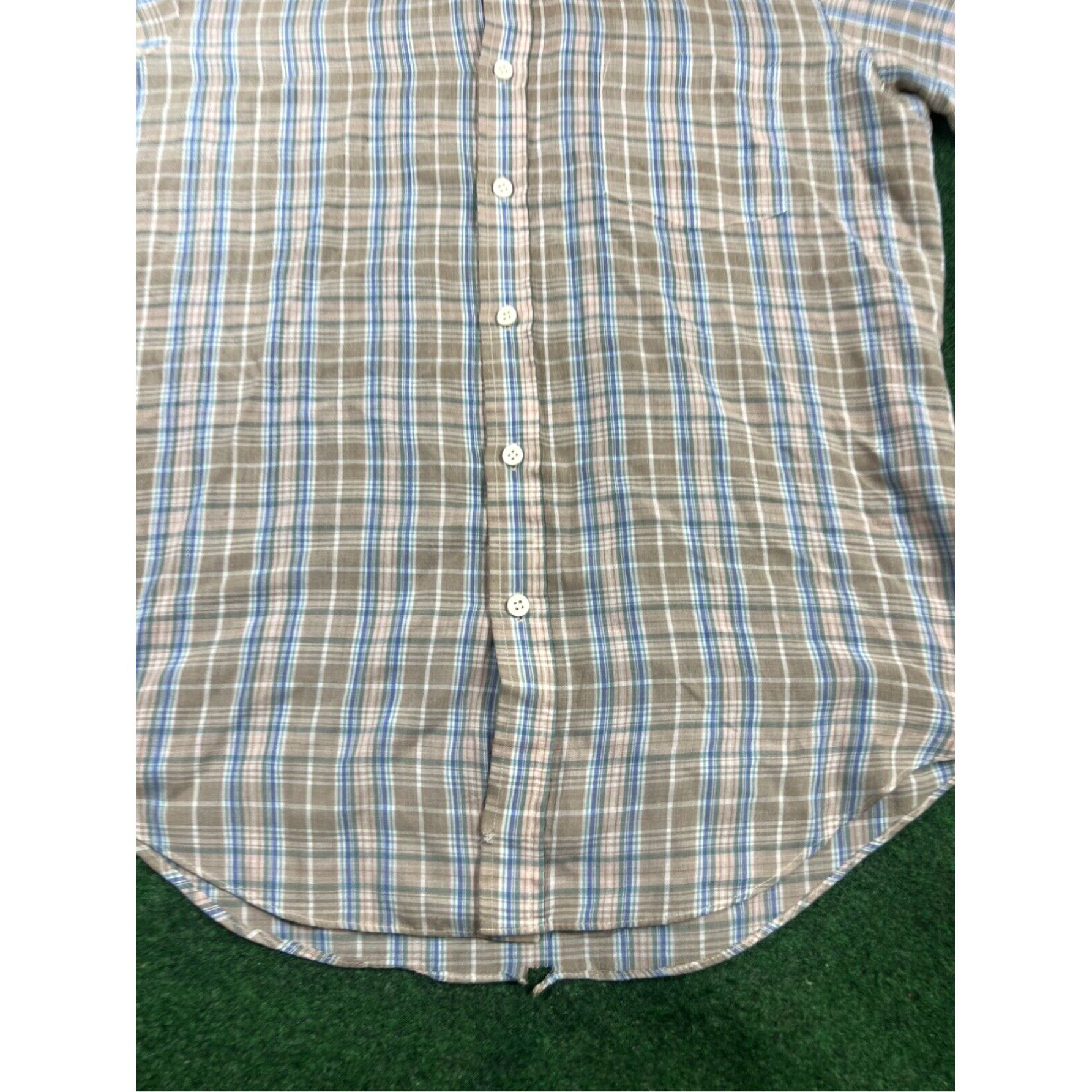Vintage Vintage 80s 90s Royal Knight Plaid Sz Medium Button Up Dress Shirt Size 40R - 2 Thumbnail