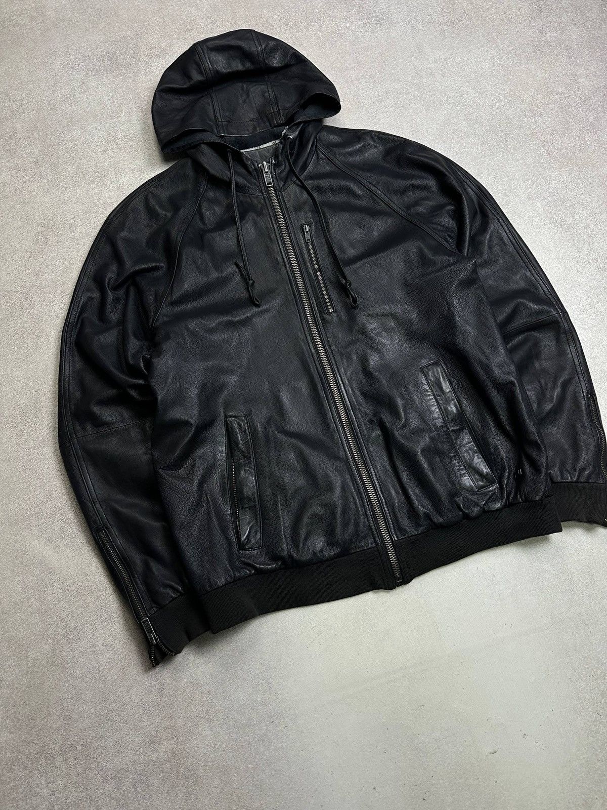 Marc Jacobs Marc by Marc Jacobs Waking Night Leather Hooded Jacket L Size US L / EU 52-54 / 3 - 2 Thumbnail