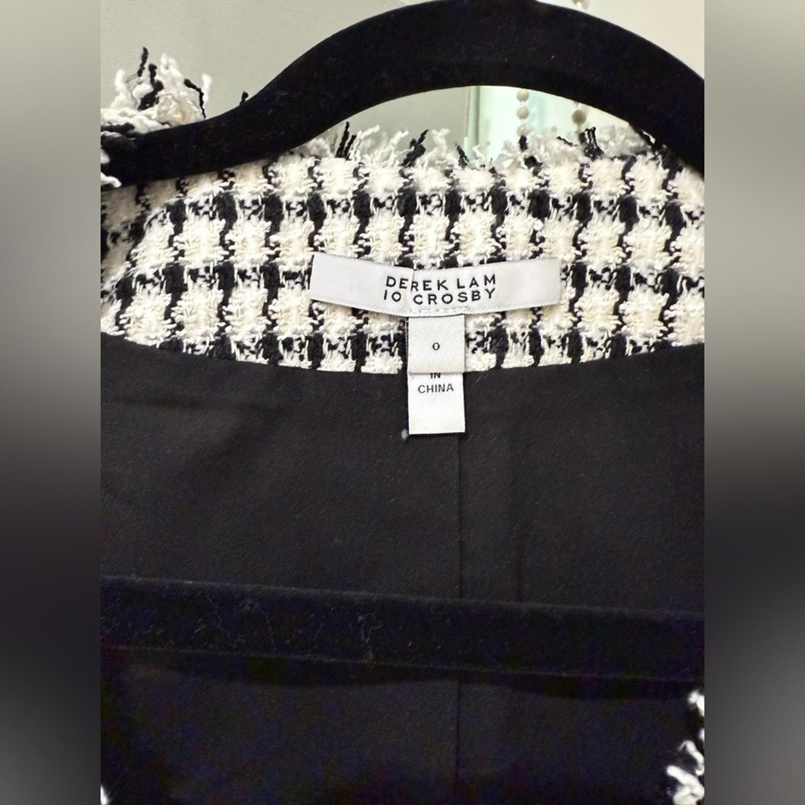 Other 10 Crosby Derek Lam Black and White Houndstooth Dress Size XS / US 0-2 / IT 36-38 - 3 Thumbnail
