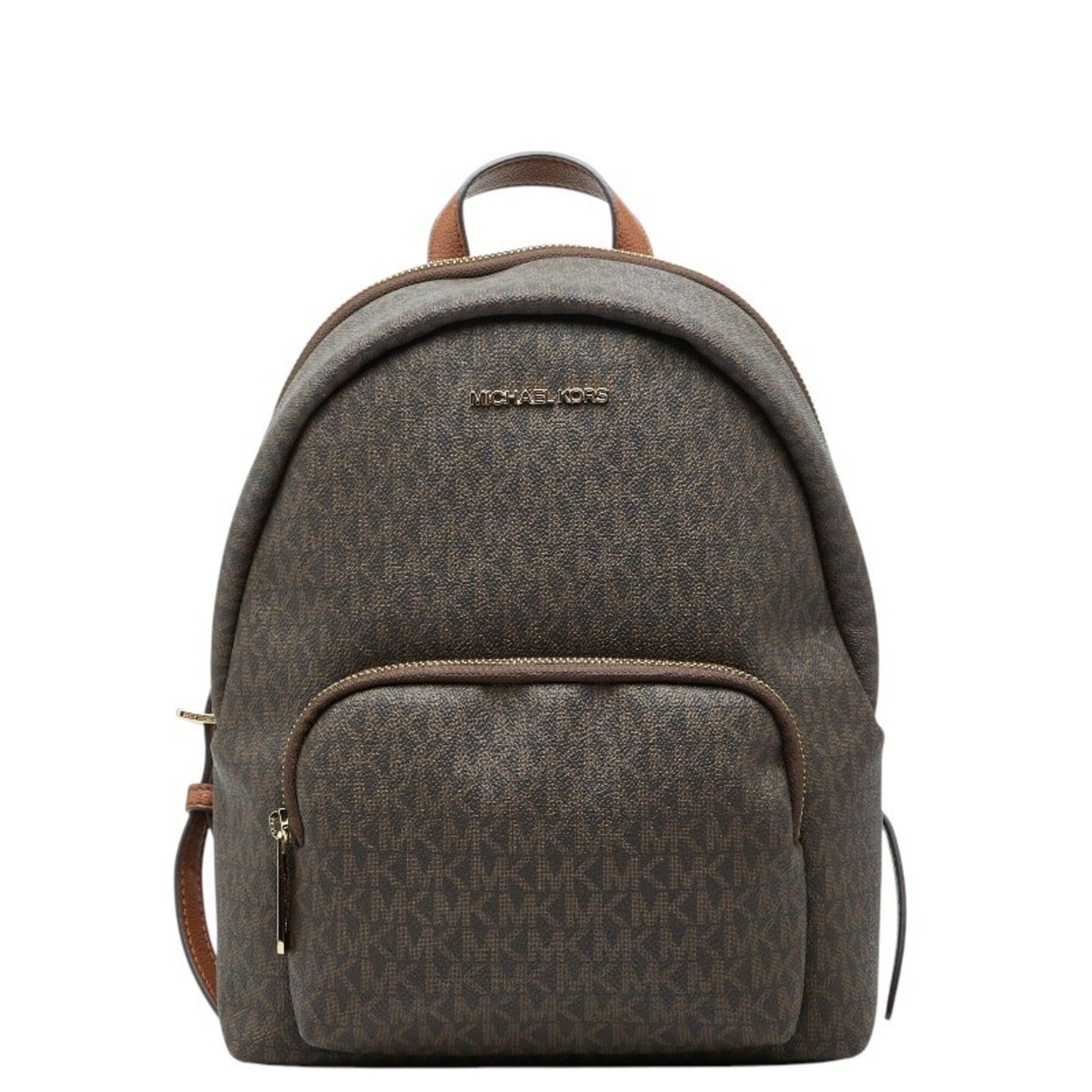 Michael Kors Michael Kors MK Signature Backpack, Brown Leather, Women's Size ONE SIZE - 1 Thumbnail