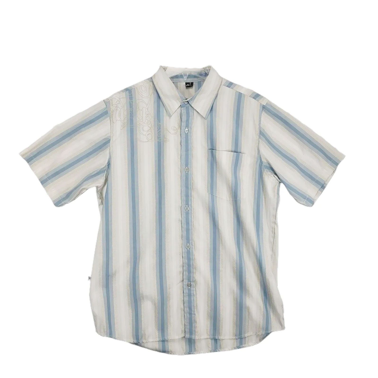 Rusty Rusty Men's Striped Button Up Short Sleeve Pocket Shirt Size US XL / EU 56 / 4 - 1 Thumbnail
