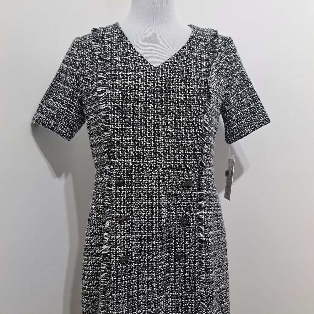 Other Nanette Lepore Boucle Double Breasted Sheath Mini Dress Blac Size M / US 6-8 / IT 42-44 - 12 Thumbnail