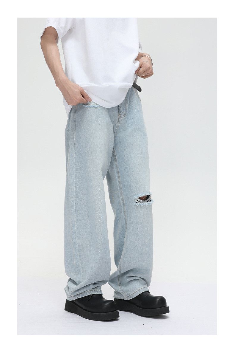 Japanese Brand × Jean Japanese retro distressed washed casual loose scimitar jeans Size US 32 / EU 48 - 4 Thumbnail