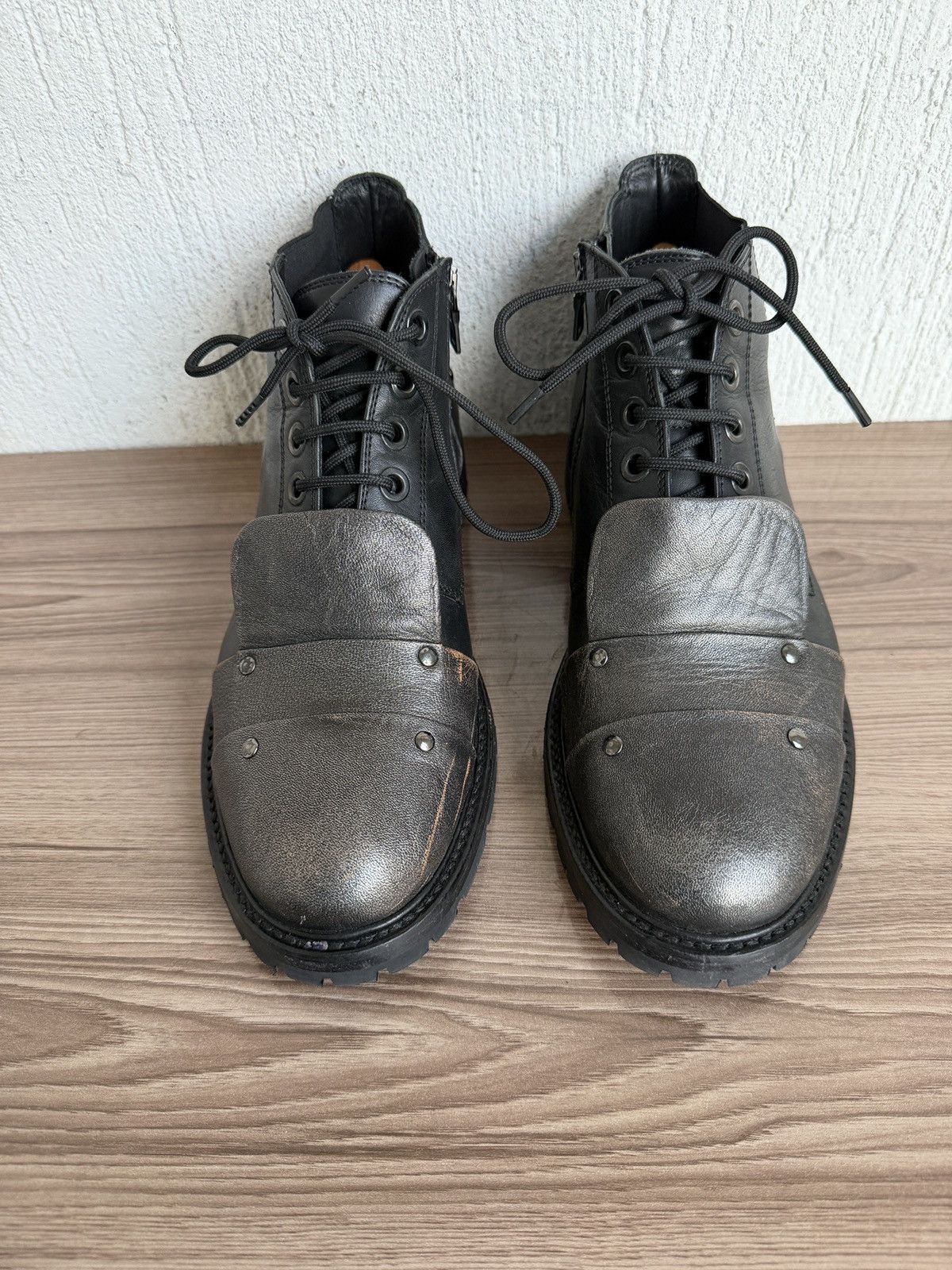 Neil Barrett Fw12 Armour studded zip boots Size US 8.5 / EU 41-42 - 5 Thumbnail