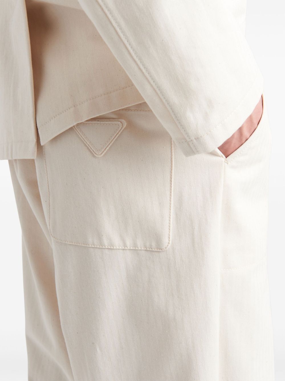 Prada o1bcso1str1025 Tapered Trousers in Ivory Size US 36 / EU 52 - 4 Thumbnail