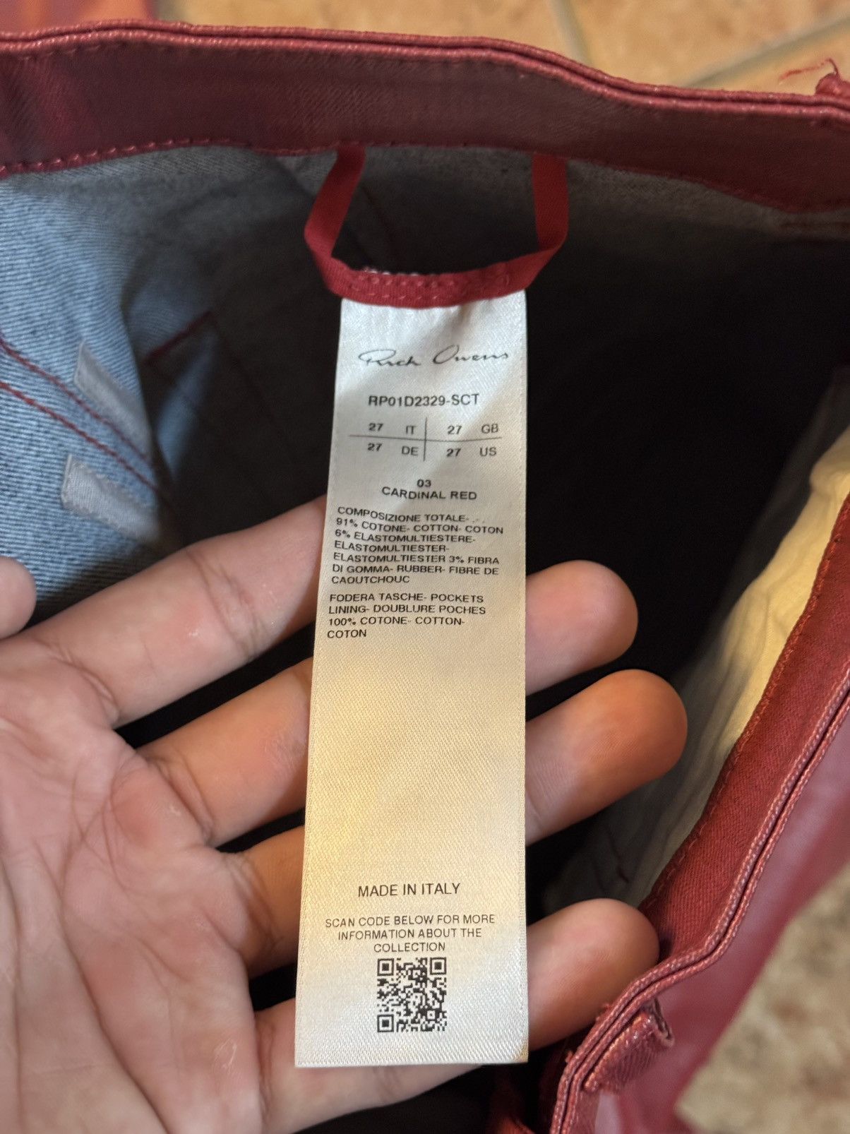 Rick Owen Mainline wax bolan pants