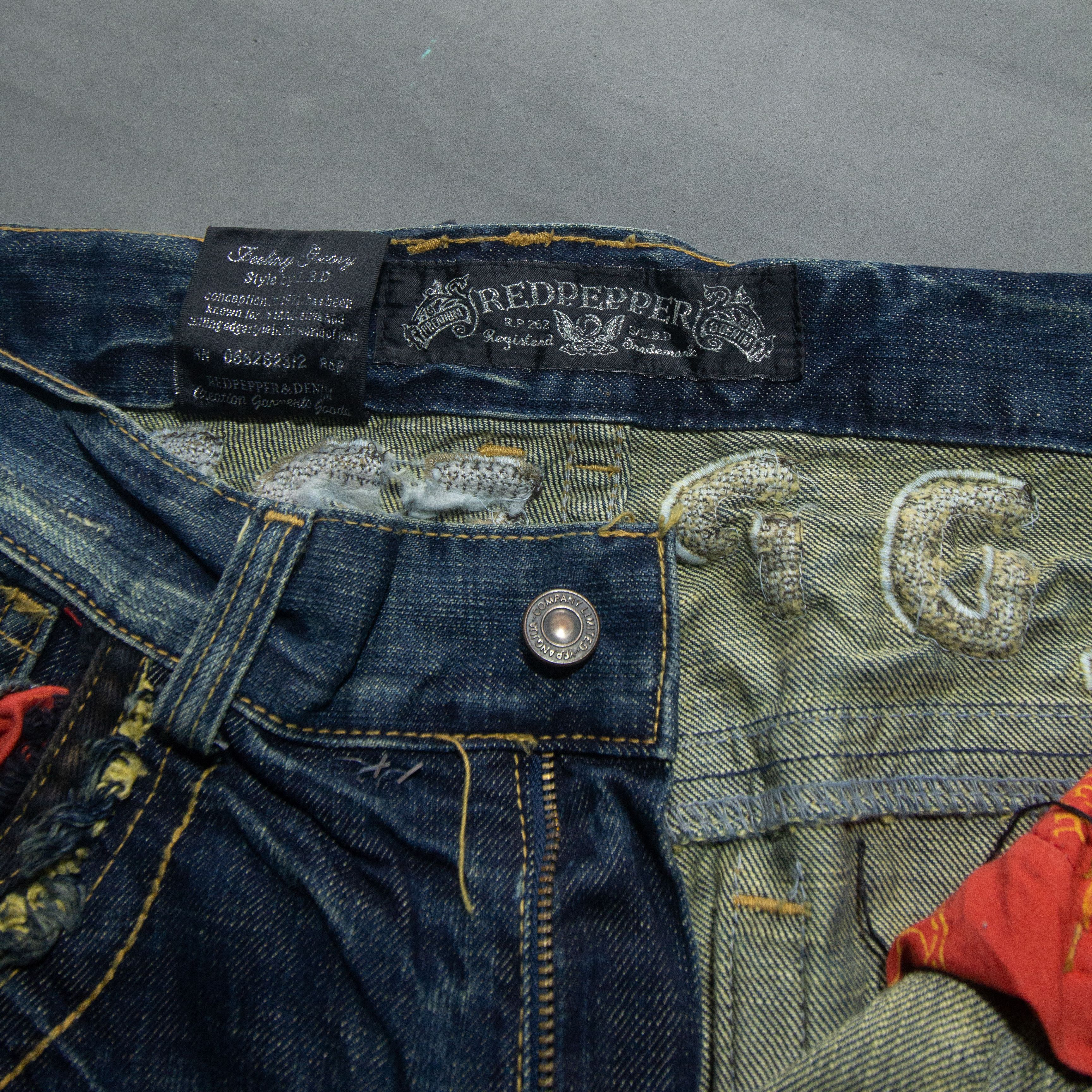 If Six Was Nine × Japanese Brand × Le Grande Bleu (L.G.B.) RED PEPPER SPELLOUT FADED JEANS Size US 32 / EU 48 - 10 Thumbnail
