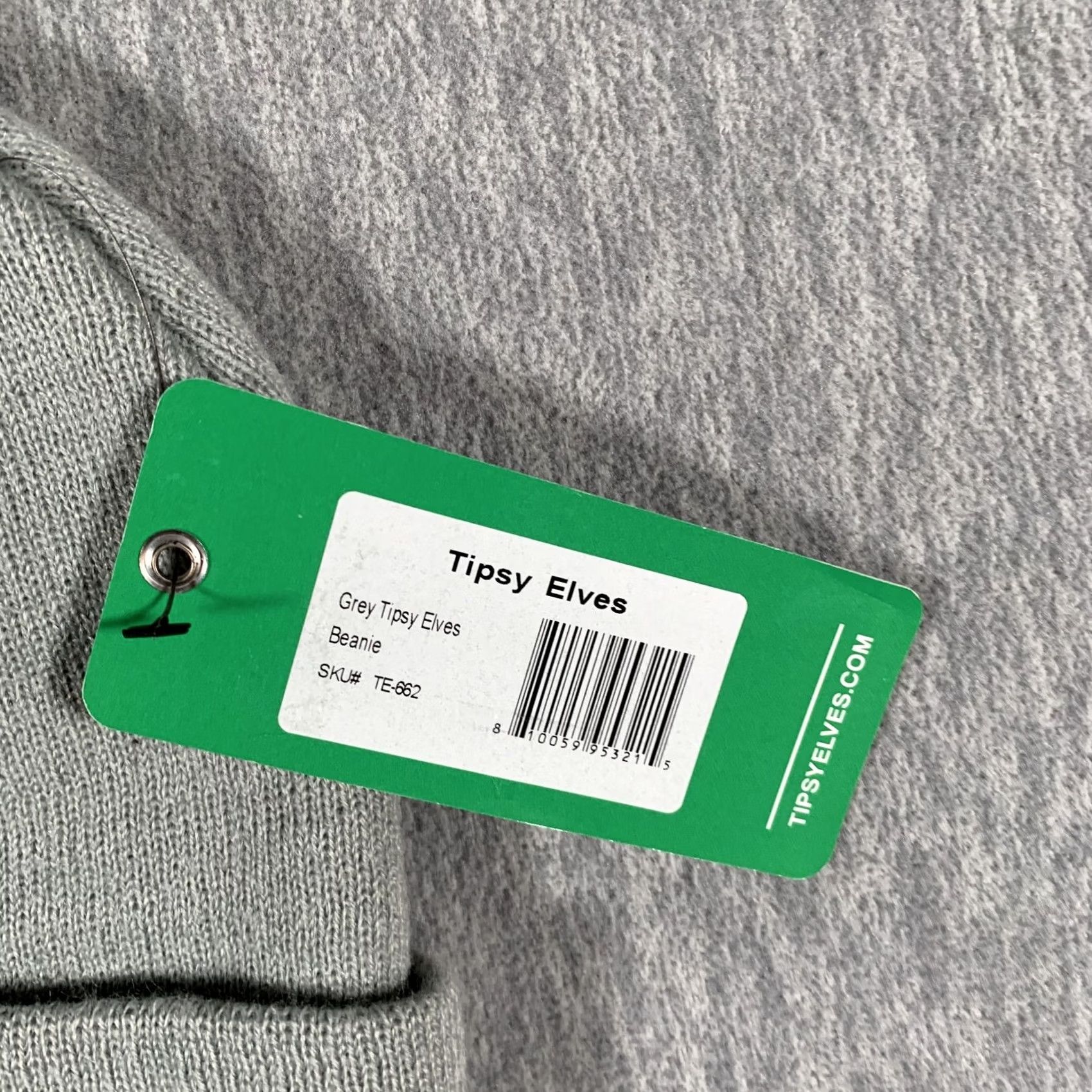 Vintage Tipsy Elves Hat Beanie Grey Knit Pom Pom Cuffed Winter Warm One Size Mens Size ONE SIZE - 2 Thumbnail