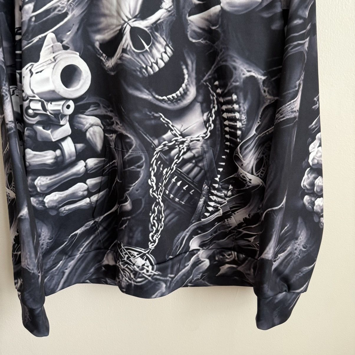 Band Tees Unbranded Unisex Reaper Hoodie Black 3D Graphic Guns Print Size US L / EU 52-54 / 3 - 3 Thumbnail