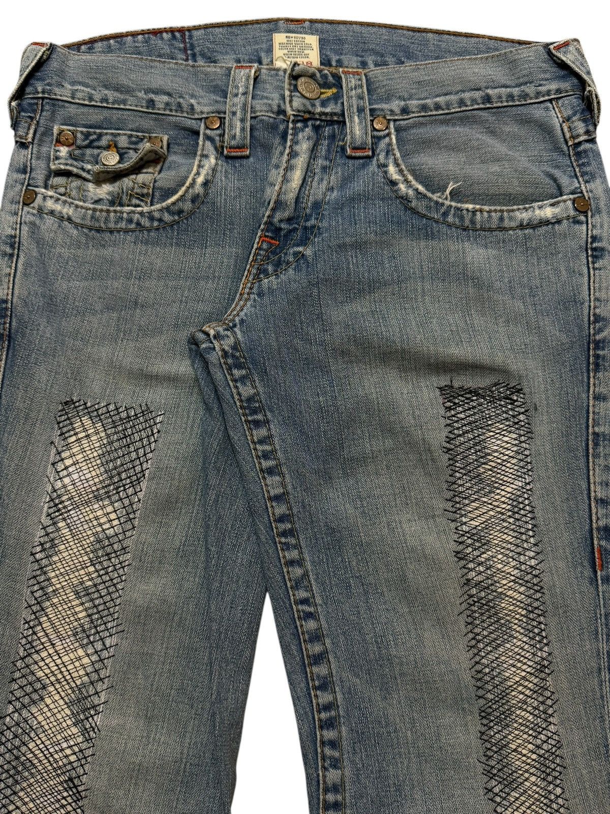 True Religion Vintage 90s Usa True Religion Faded Distress Wide Leg Flare Size US 33 - 3 Thumbnail
