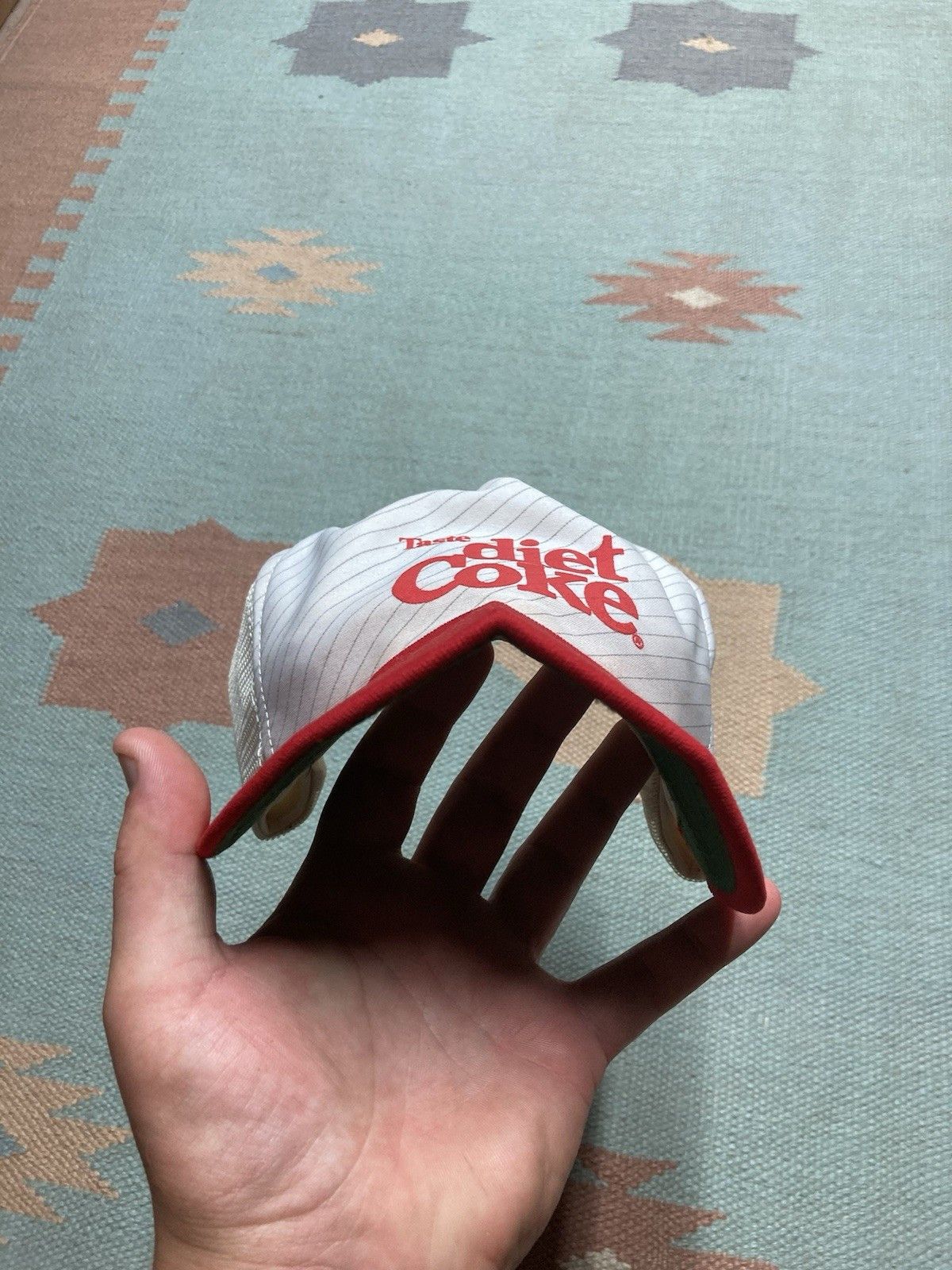 Vintage 80s trucker hat taste Diet Coke soda pop SnapBa CRACKED BILL Size ONE SIZE - 3 Thumbnail