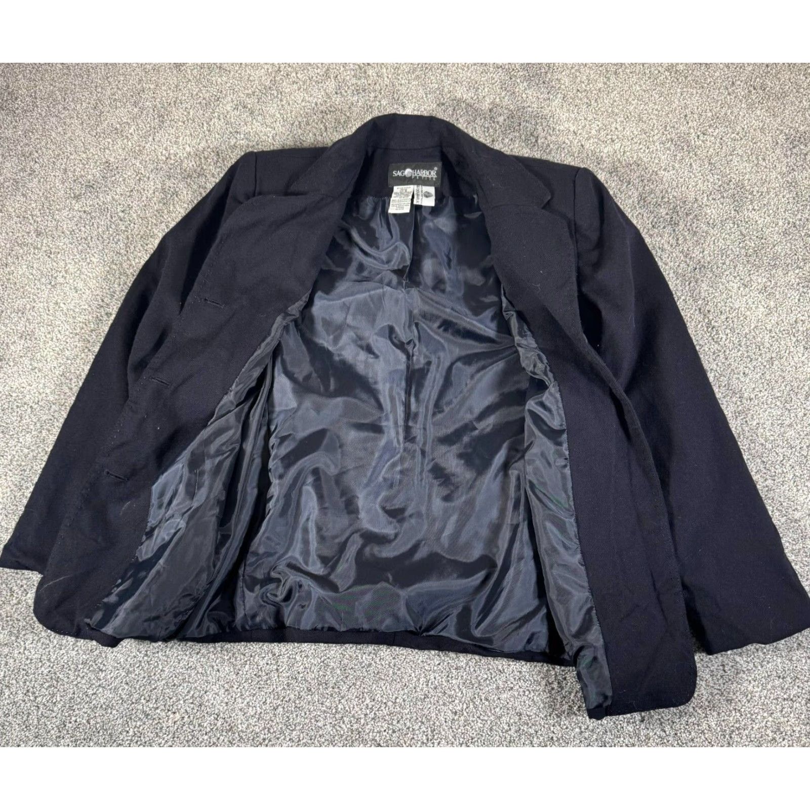 Vintage VINTAGE Sag Harbor Blazer Womens 6P Wool Office Preppy 90s Y2K Blazer Women Blue Wool 100% Polyester Lined Single-Breasted Notch 3-Button Vintage Size M / US 6-8 / IT 42-44 - 2 Thumbnail