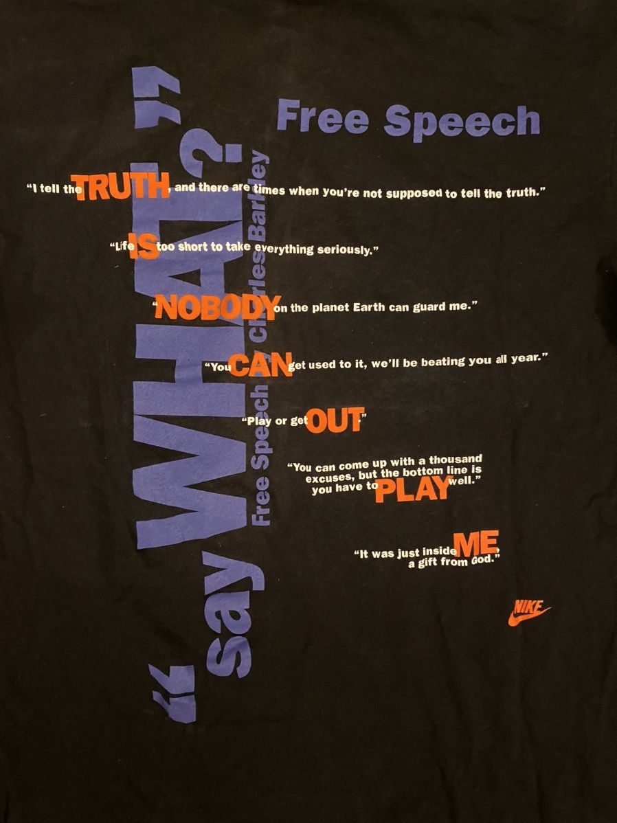 Nike × Vintage VINTAGE Charles Barkley ‘Free Speech’ Tee Size US L / EU 52-54 / 3 - 3 Thumbnail
