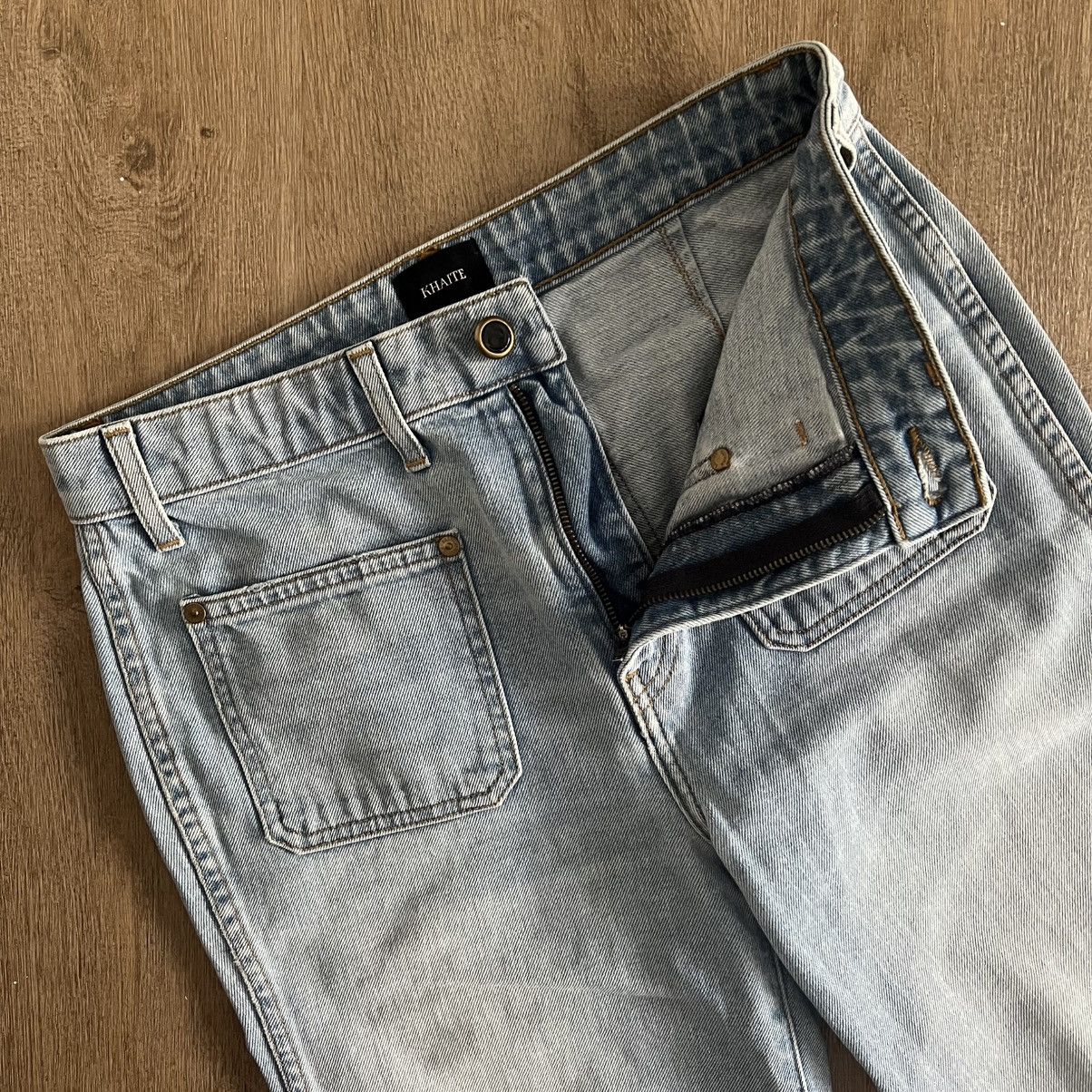 KHAITE Khaite Rachel Patch Pocket Cropped Flare Jeans Size 28" / US 6 / IT 42 - 5 Thumbnail