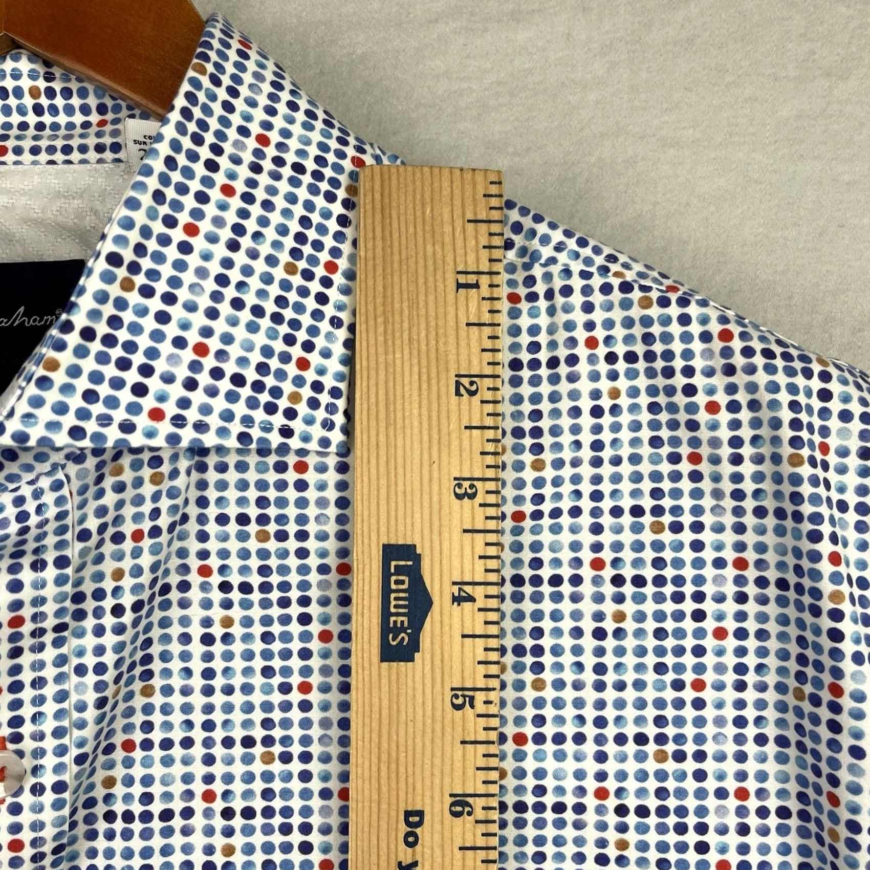 Robert Graham Robert Graham Shirt Men 2XL Polka Dots Colorful Cutaway Button Up Cuffed Short Sleeve Button-Up Size US XXL / EU 58 / 5 - 7 Thumbnail