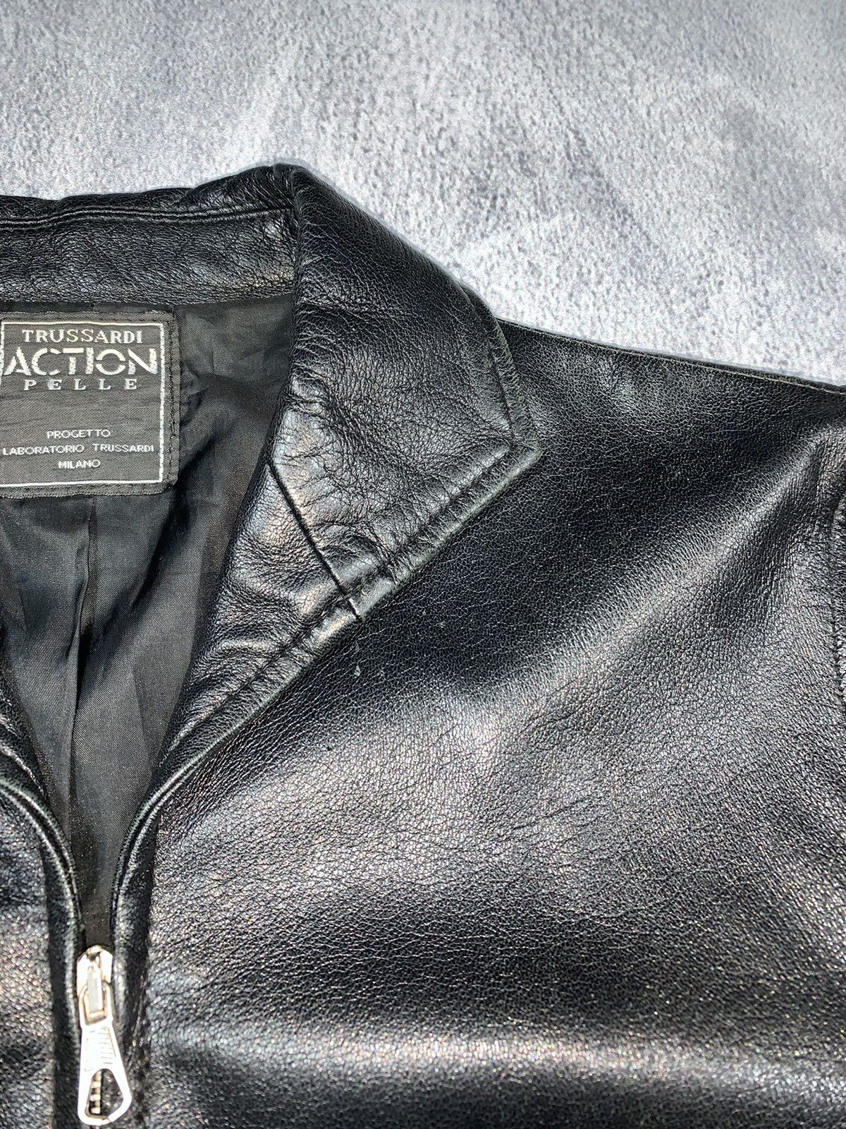 Trussardi × Vintage Vintage 90s Trussardi leather jacket blazer opium bondage Size L / US 10 / IT 46 - 14 Thumbnail