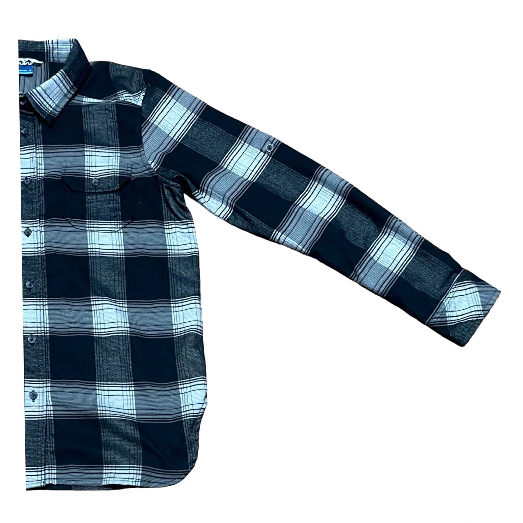 KAVU KAVU Button-Down Flannel Shirt Plaid Long Sleeve Black & White Multicolor Men Medium Regular Size M Casual Workwear Winter Spring Fall Size US M / EU 48-50 / 2 - 3 Thumbnail