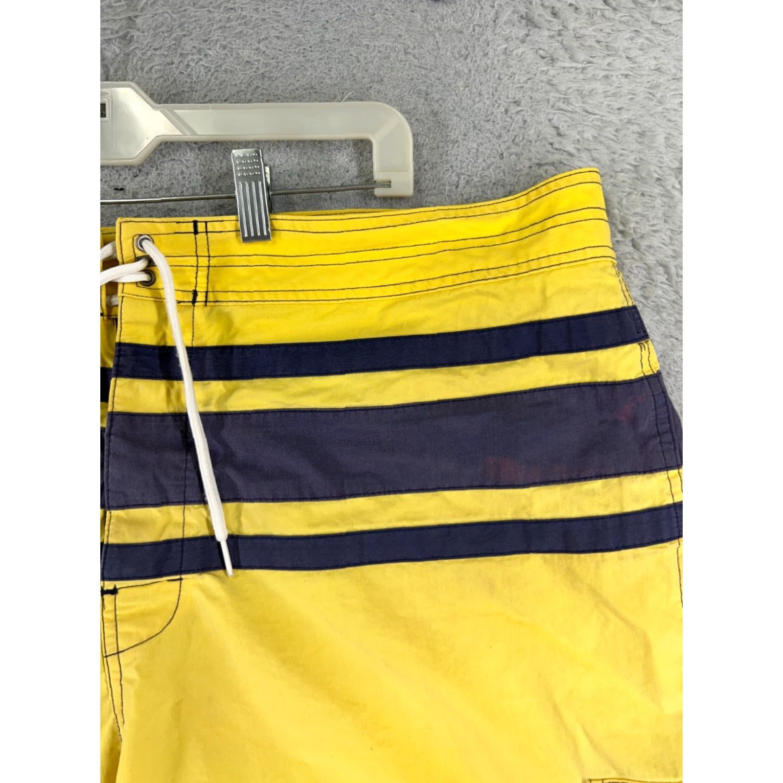 Polo Ralph Lauren Polo Ralph Lauren Trunks Mens 40 Yellow Blue Board Shorts Cargo Cotton Blend Striped™ Size US L / EU 52-54 / 3 - 5 Thumbnail