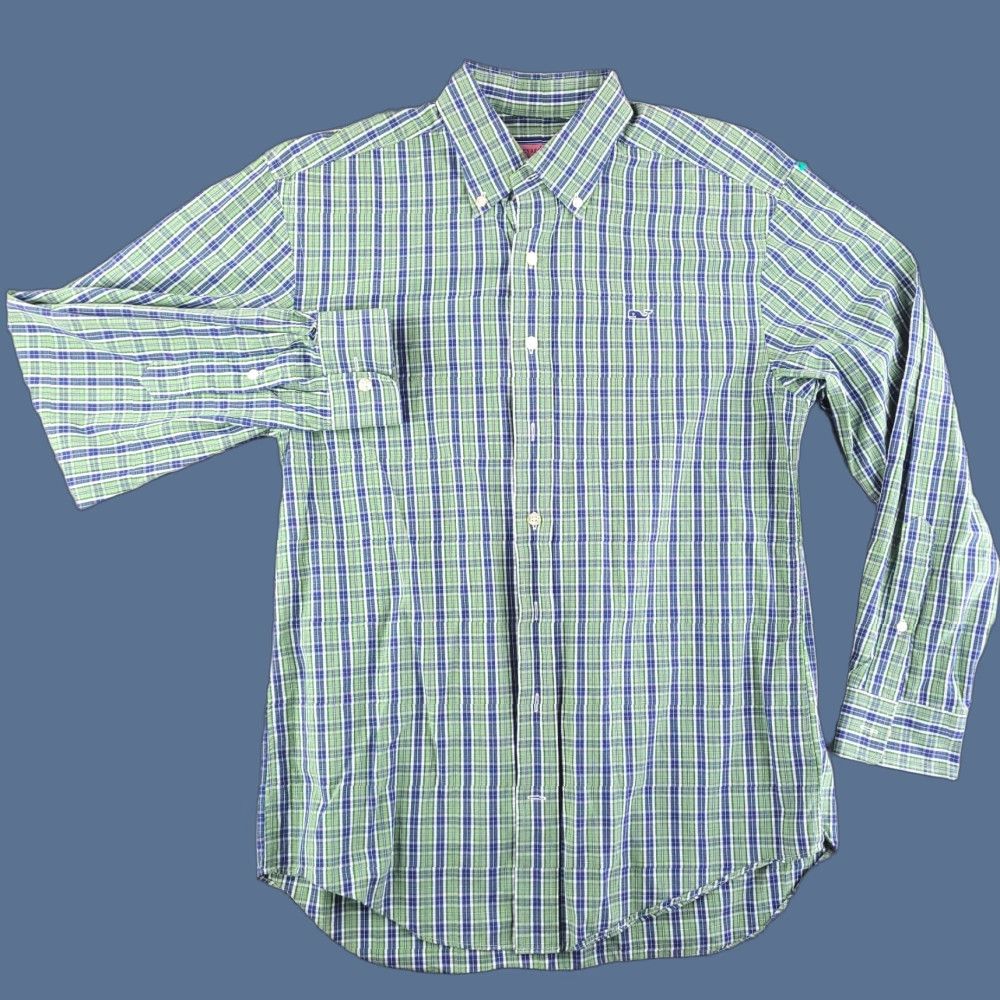 Vineyard Vines Vineyard Vines Shirt Mens Small Green Long Sleeve Check Whale Size US S / EU 44-46 / 1 - 1 Thumbnail